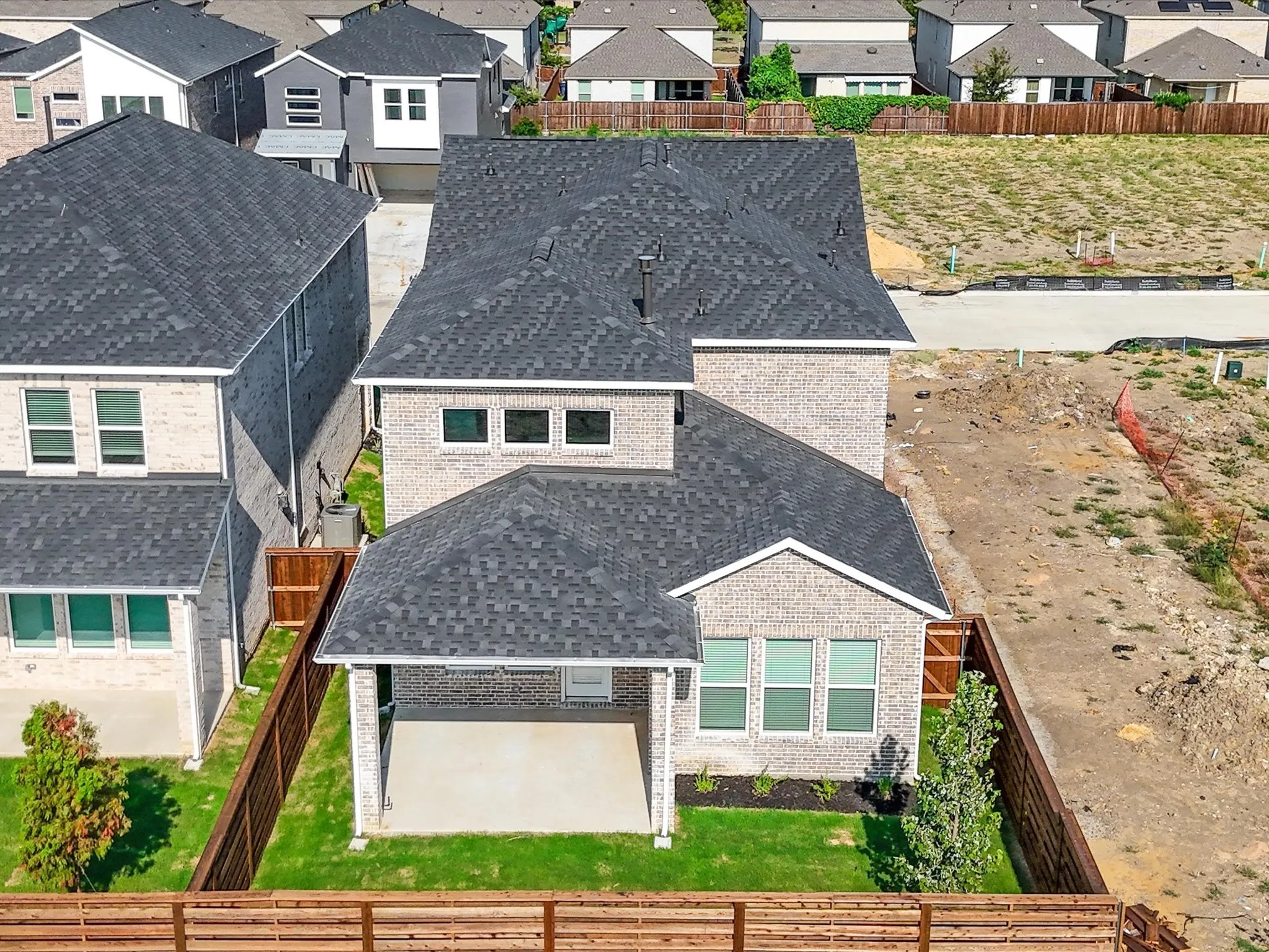 Aerial view of residential area