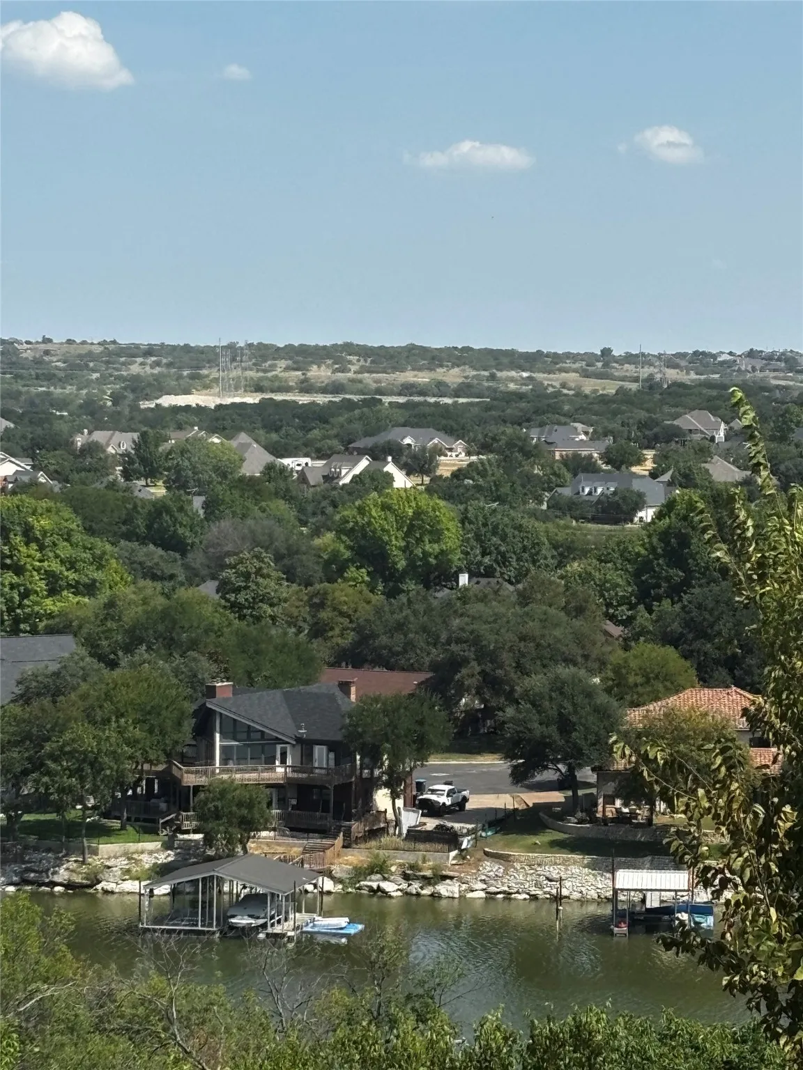 Drone / aerial view of a nearby body of water