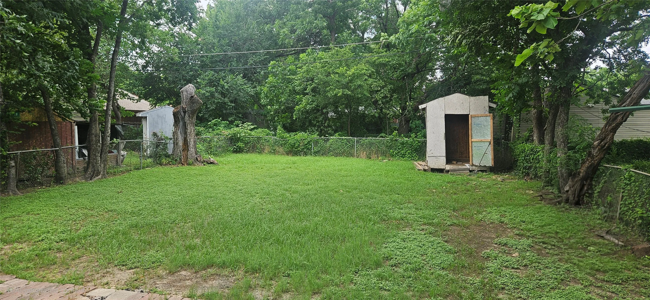 Large backyard with lots of room to play