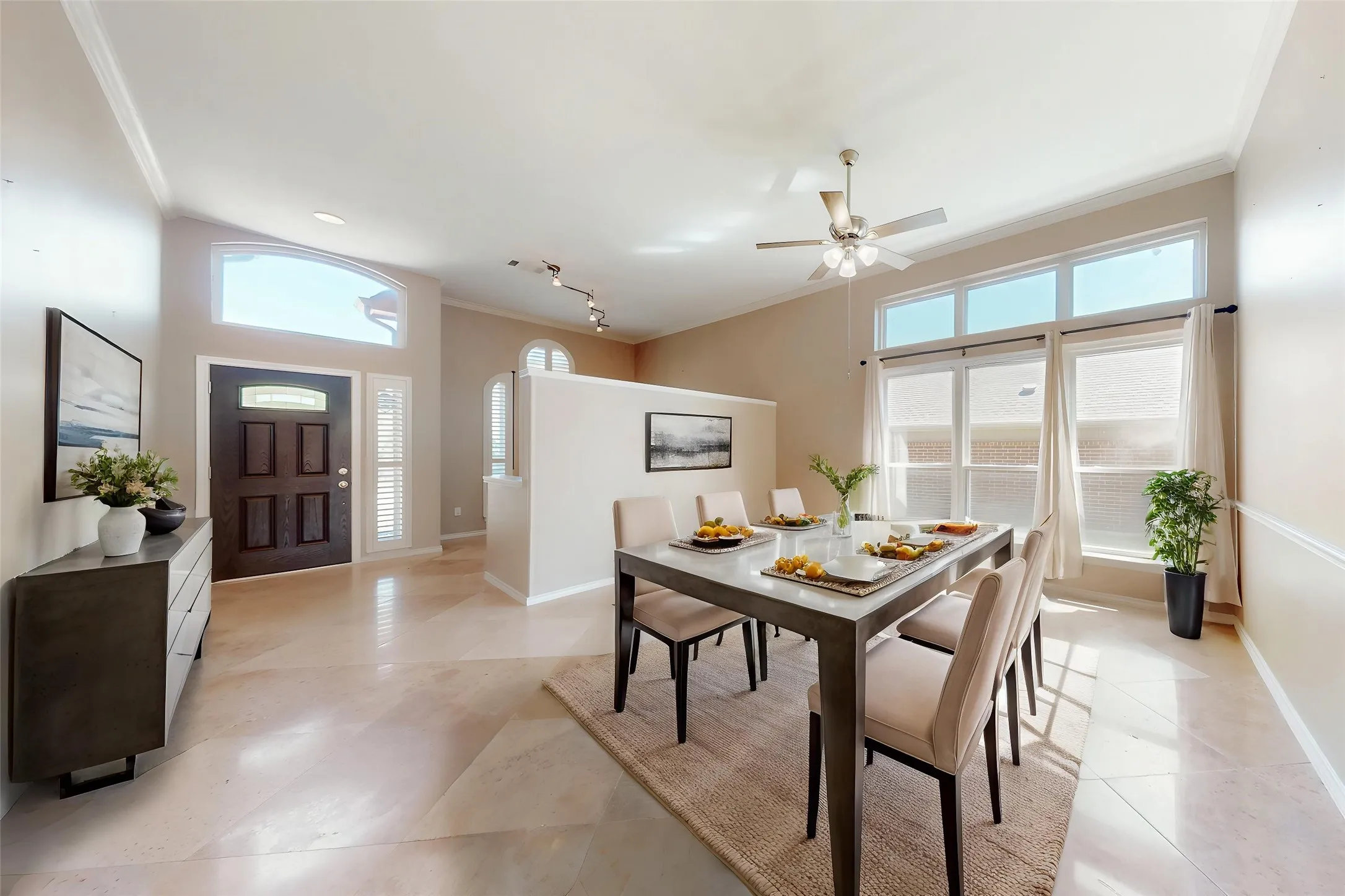 Digitally Staged to be a dining area in the photo