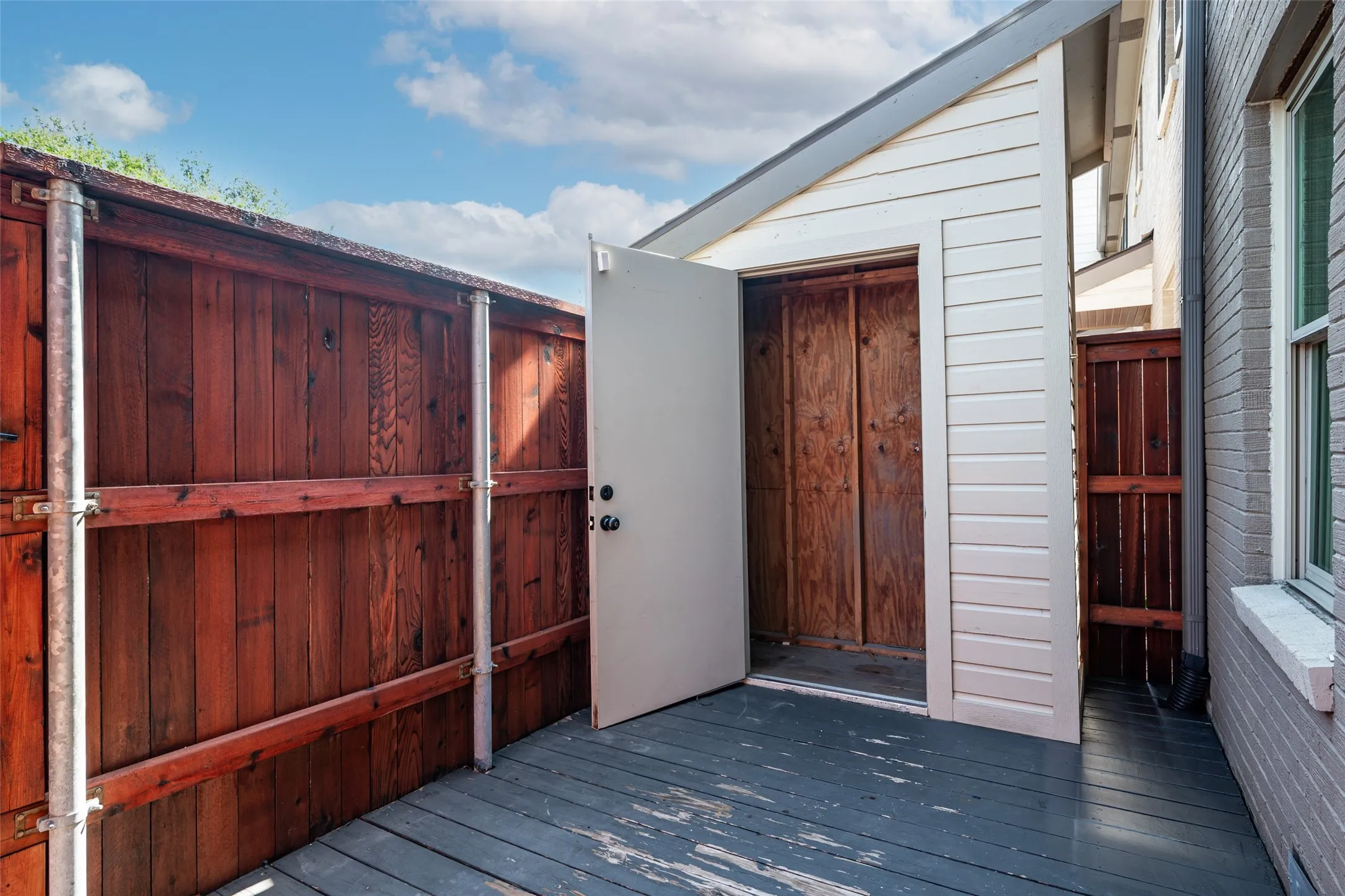 Deck with storage closet