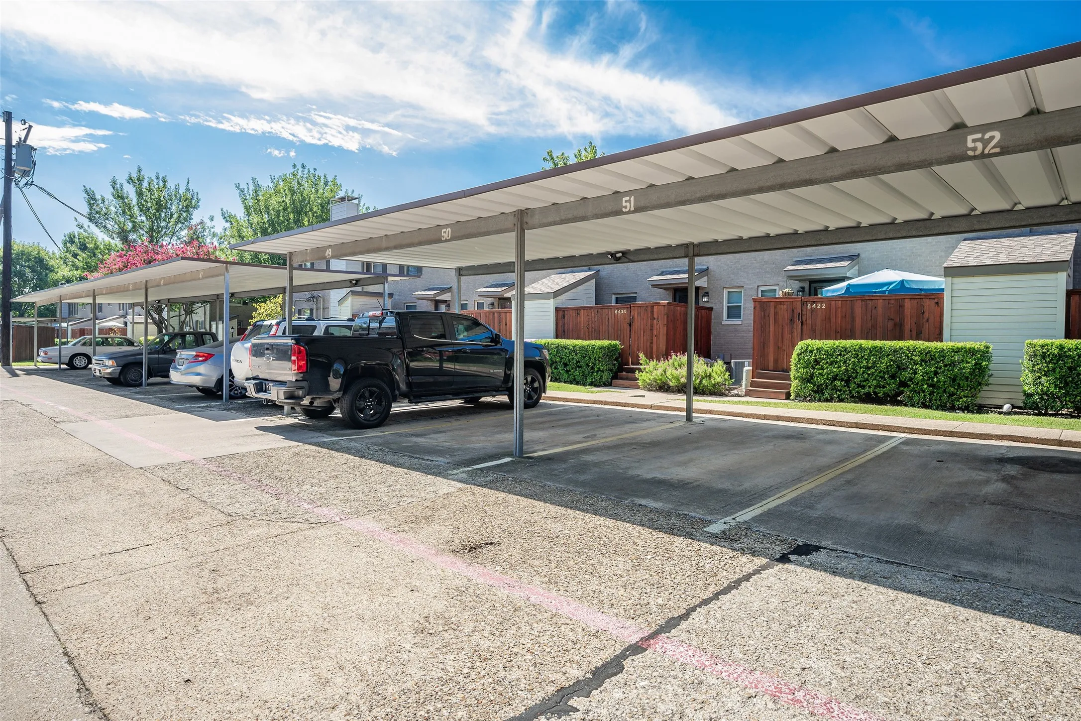 Assigned covered parking