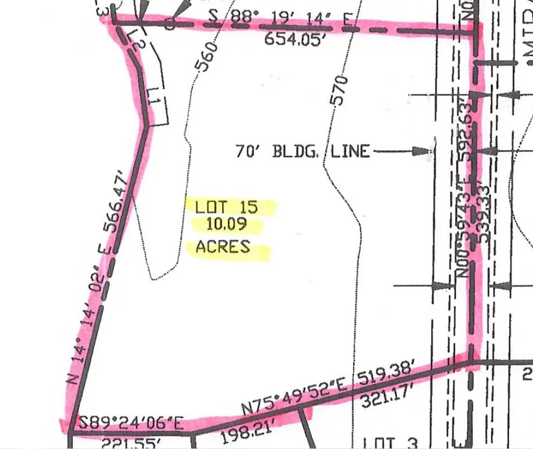 Lot 15 Details as shown on the Deerborn Estates Plat