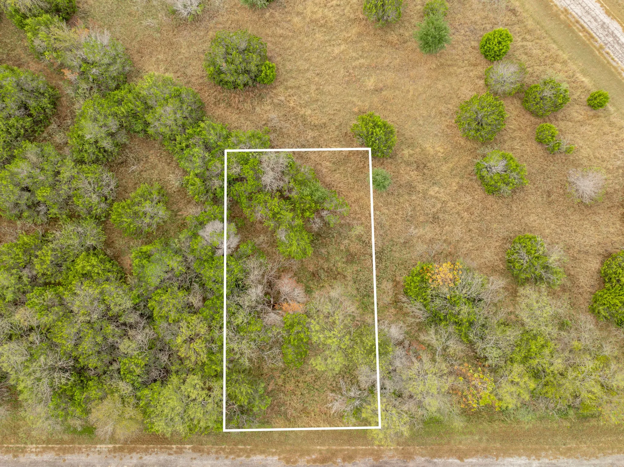 Aerial overview of property's location featuring property boundaries highlighted