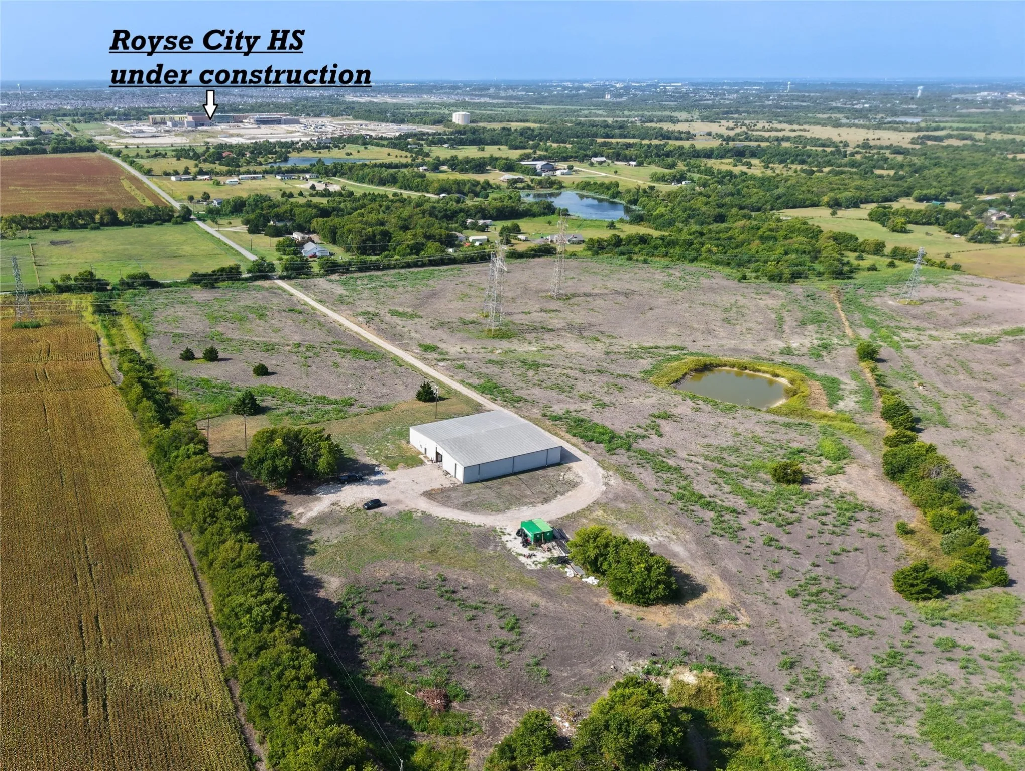 Just north of the new Royse City HS under contruction on CR 552