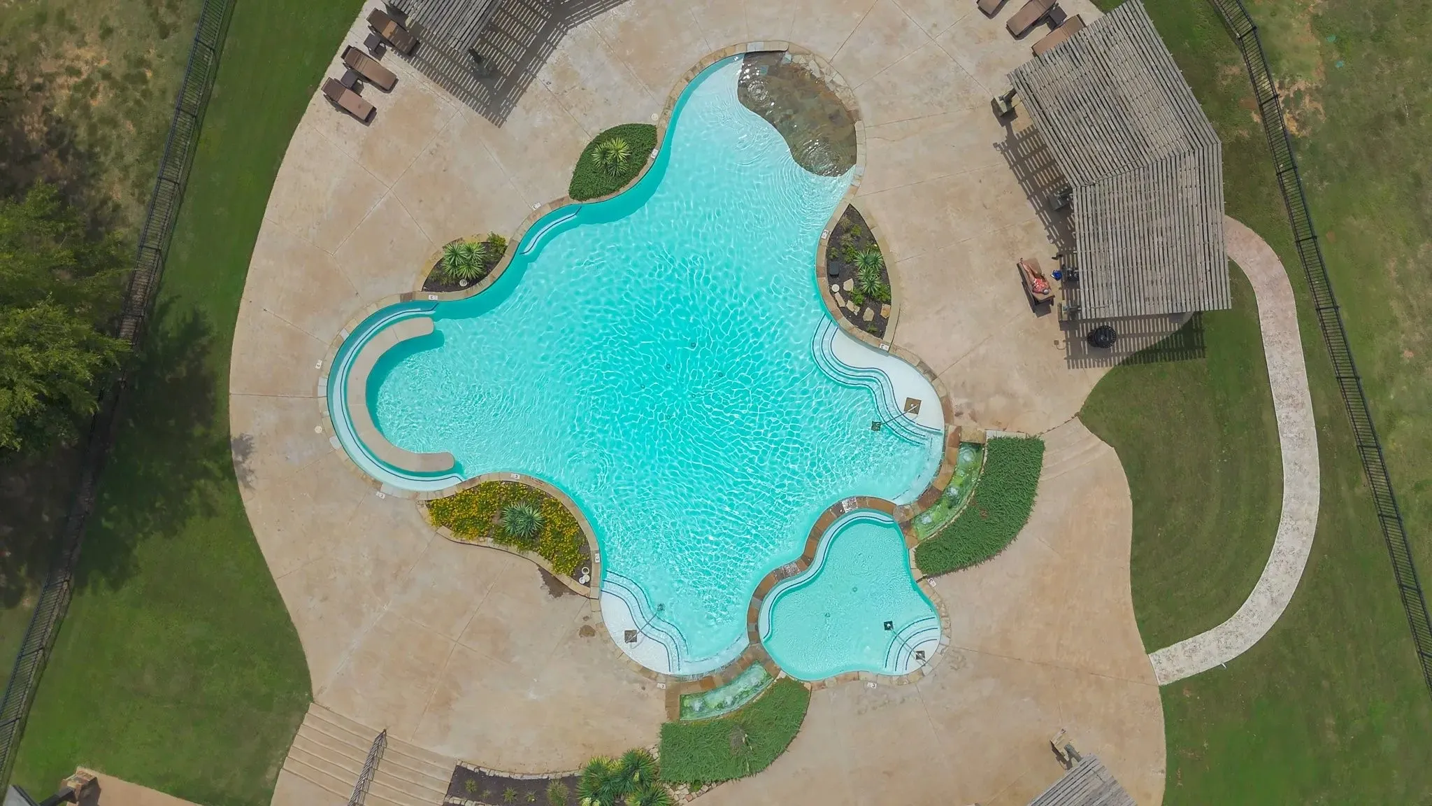 Bird's eye view of a pool