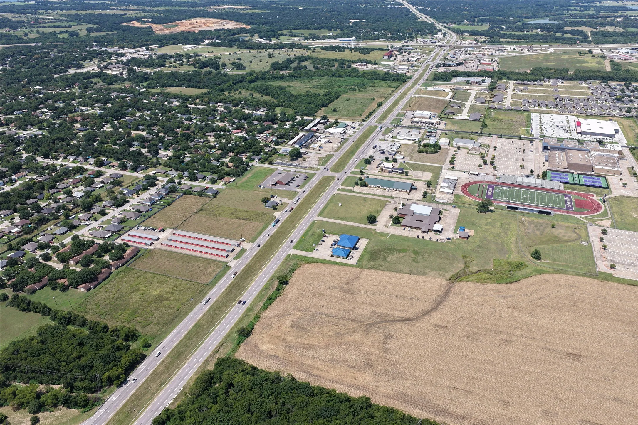 Aerial overview of property's location