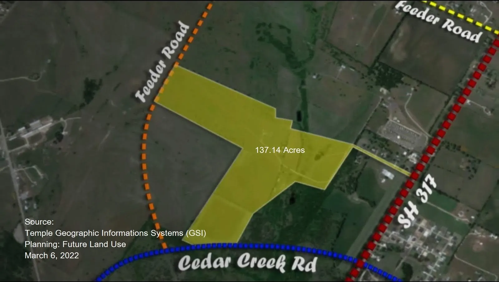 Map / location with property parcel outlined