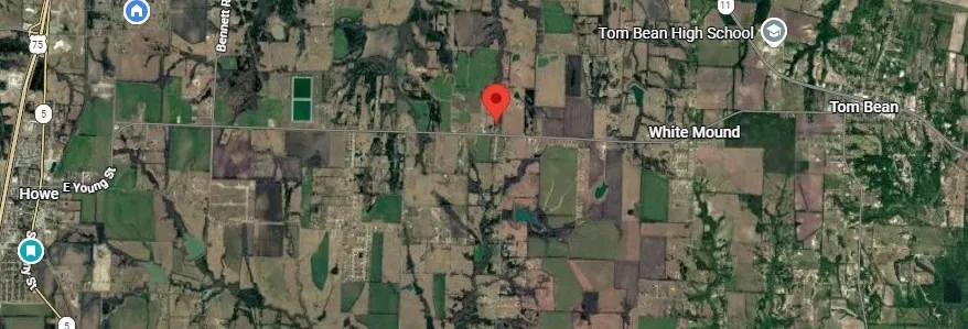 Halfway between 75 and Tom Bean