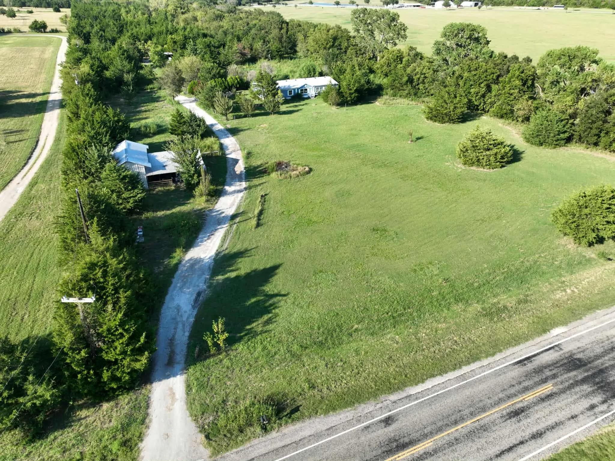 Aerial view of sparsely populated area