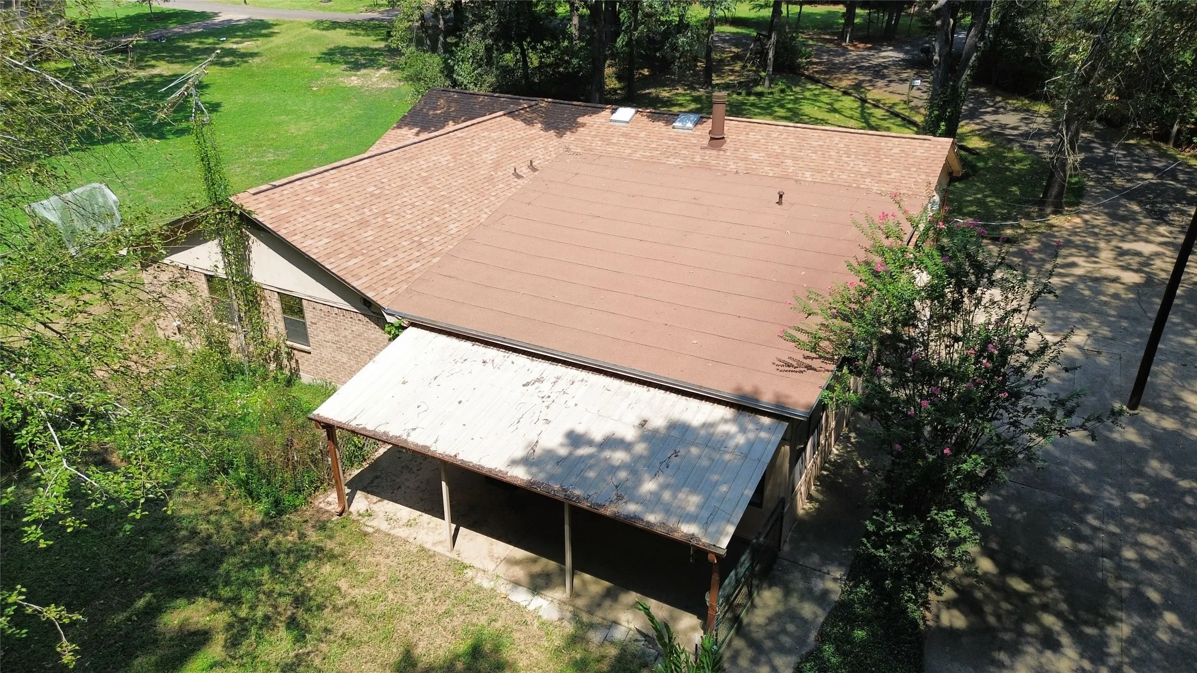 View from above of property