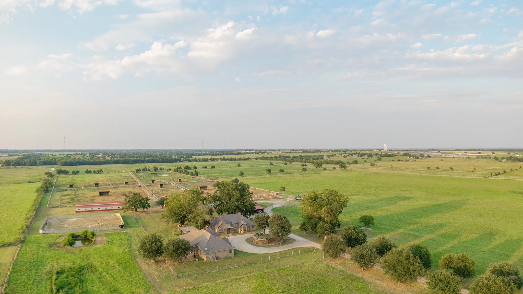 Aerial view of sparsely populated area
