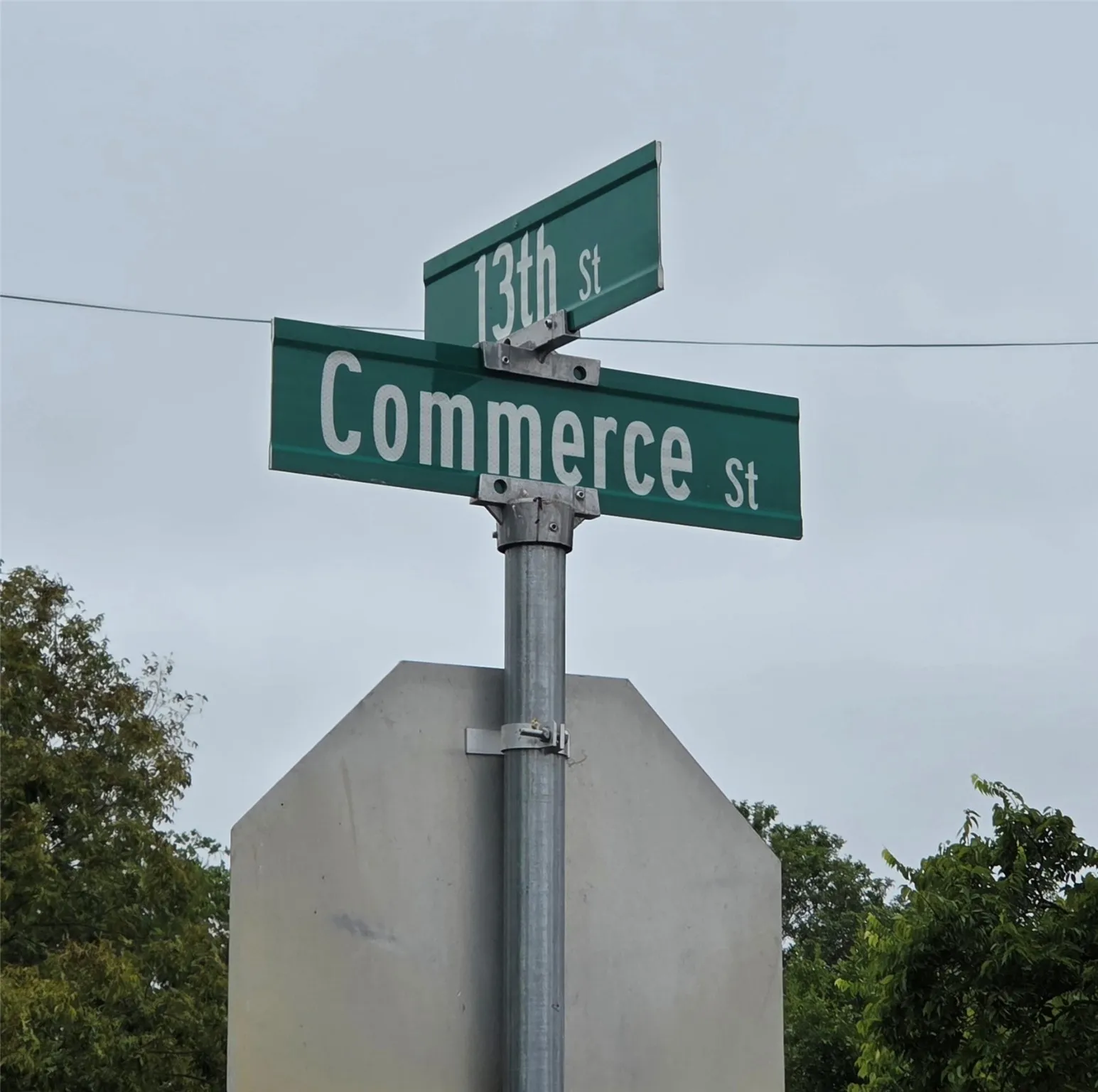 Corner of S. 13th & Commerce Streets.