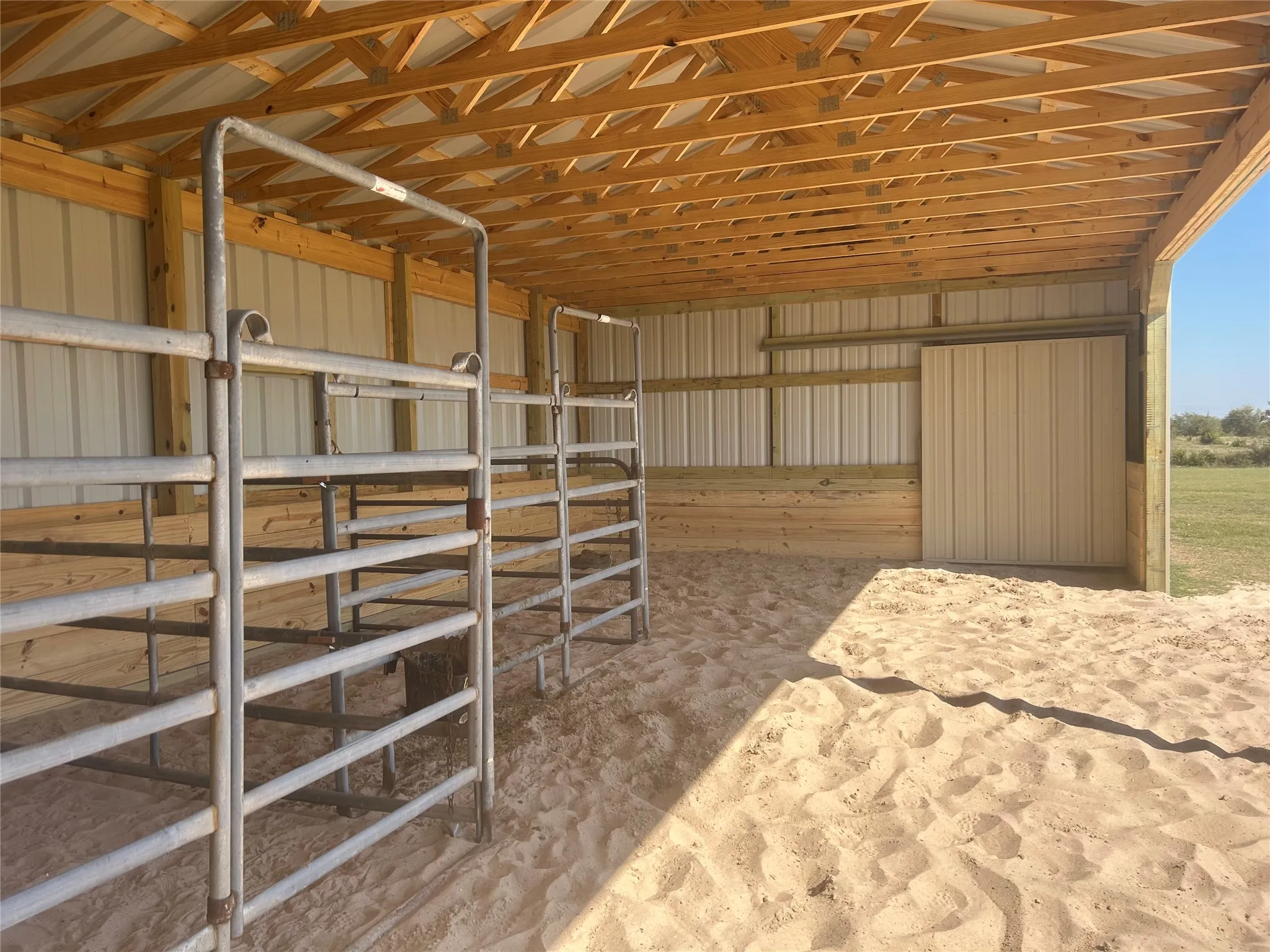 View of horse barn