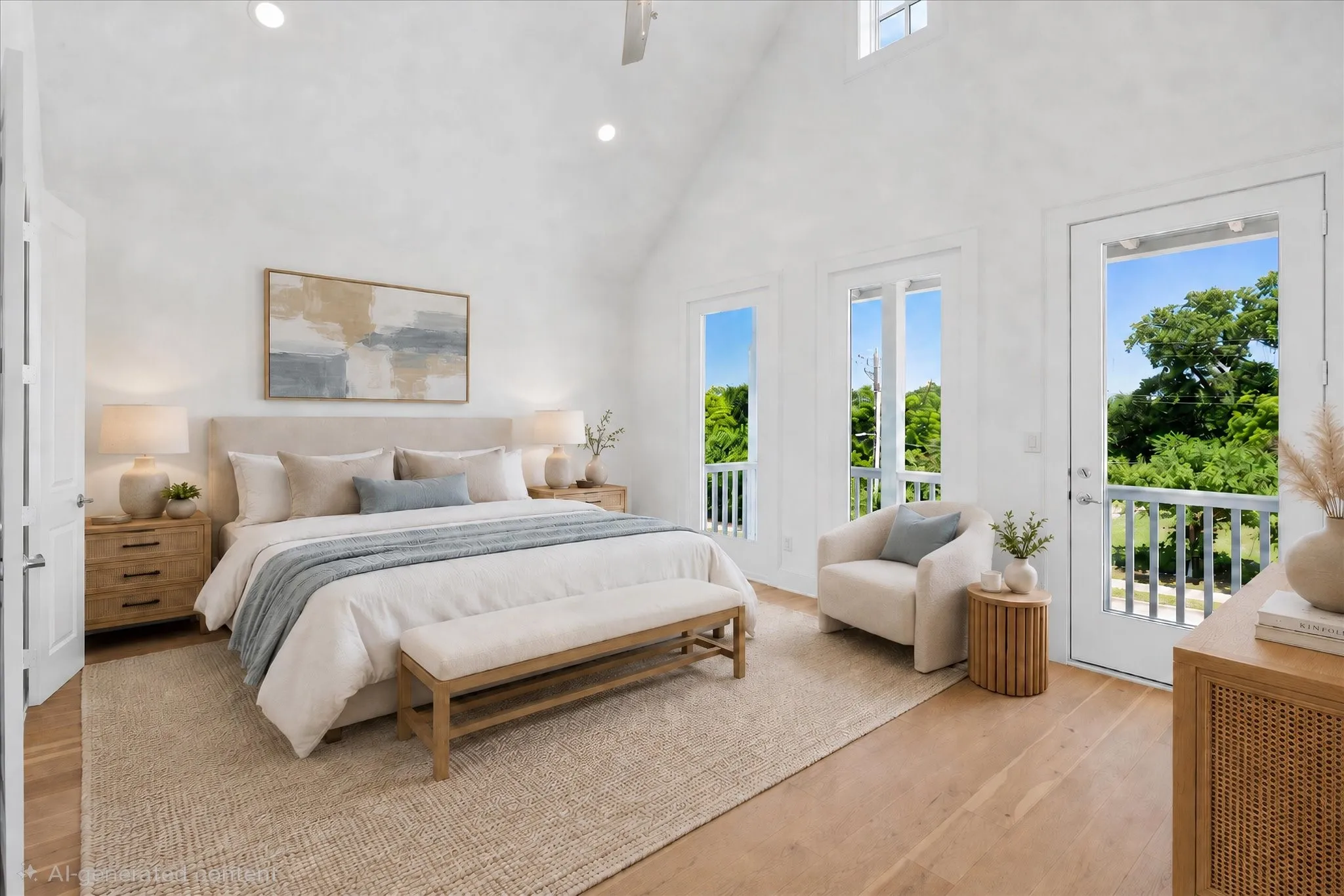 Vaulted ceiling with recessed lighting