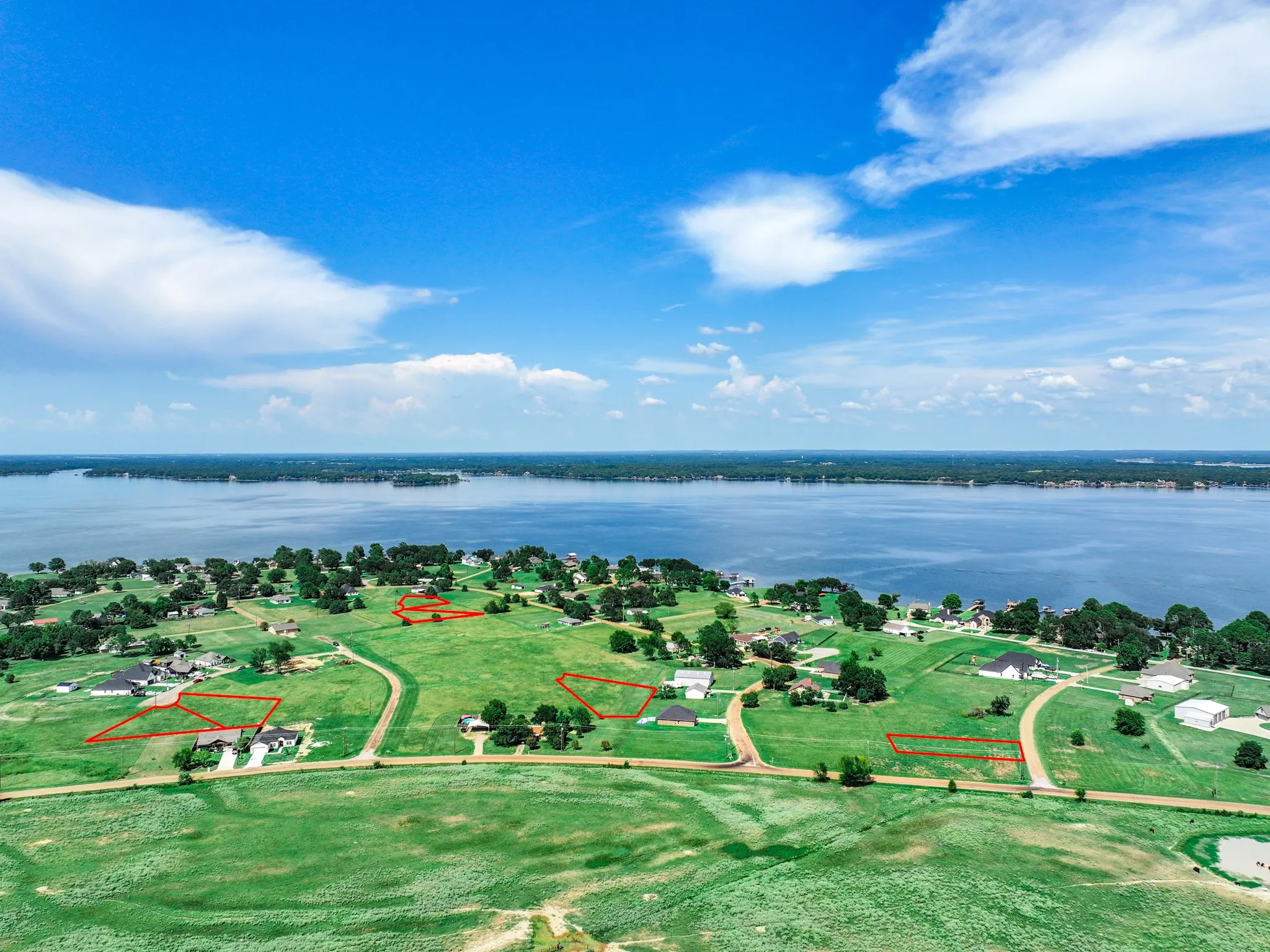 Drone / aerial view of a nearby body of water
