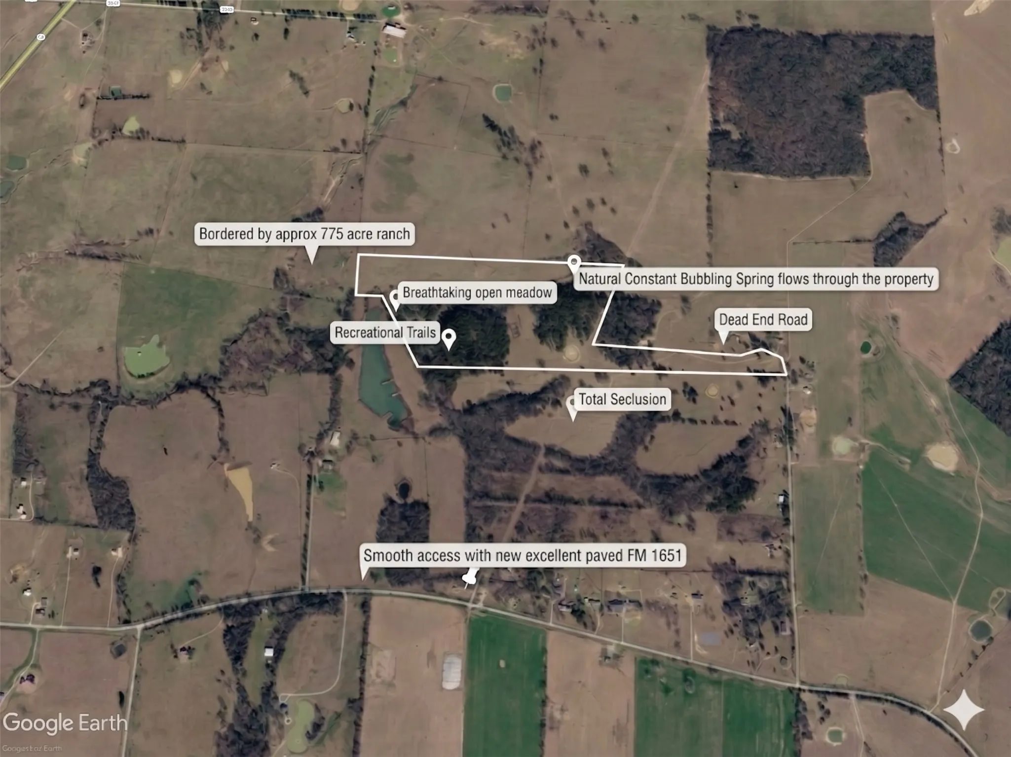 Approx boundary lines with land features