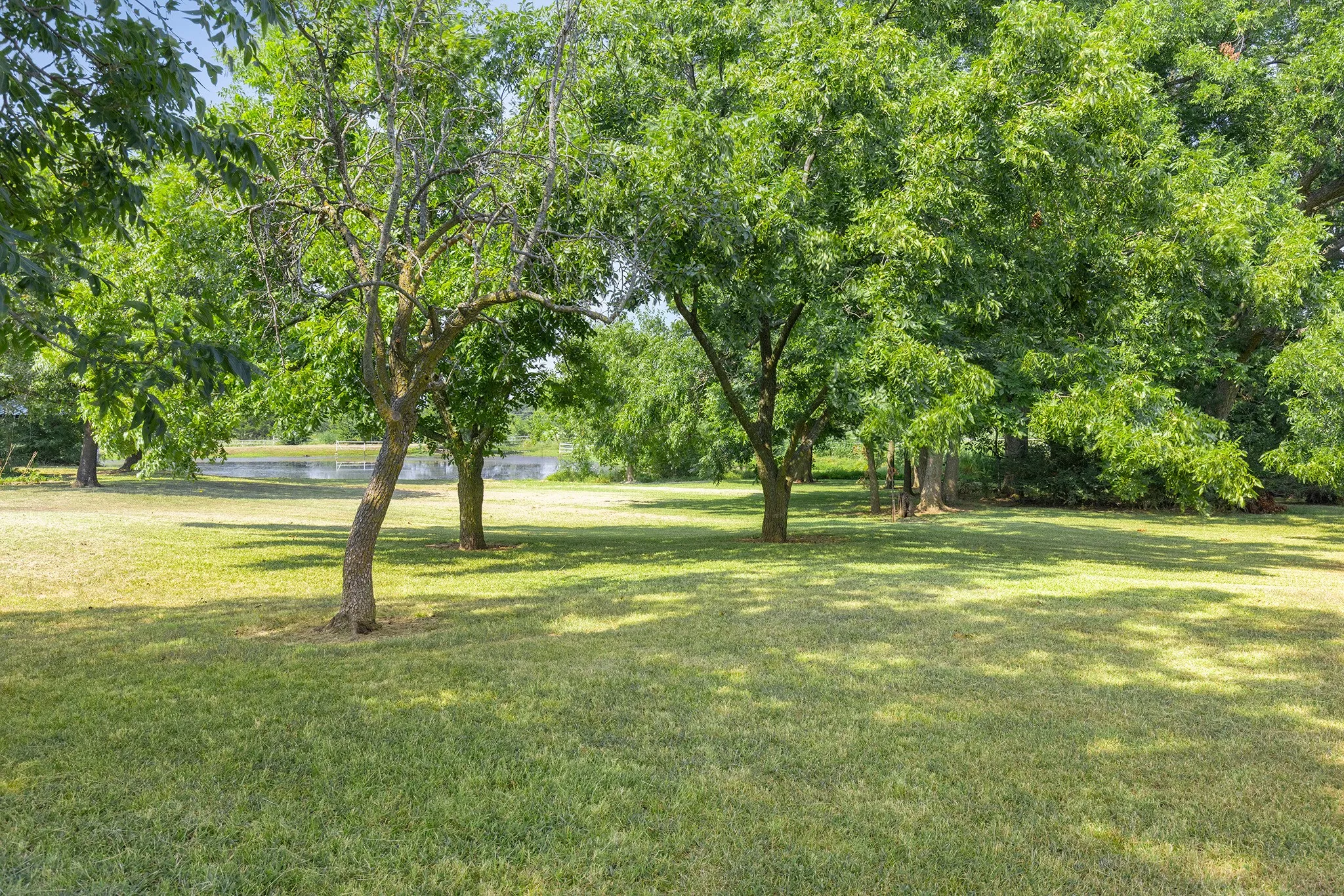 View of green lawn featuring a water view