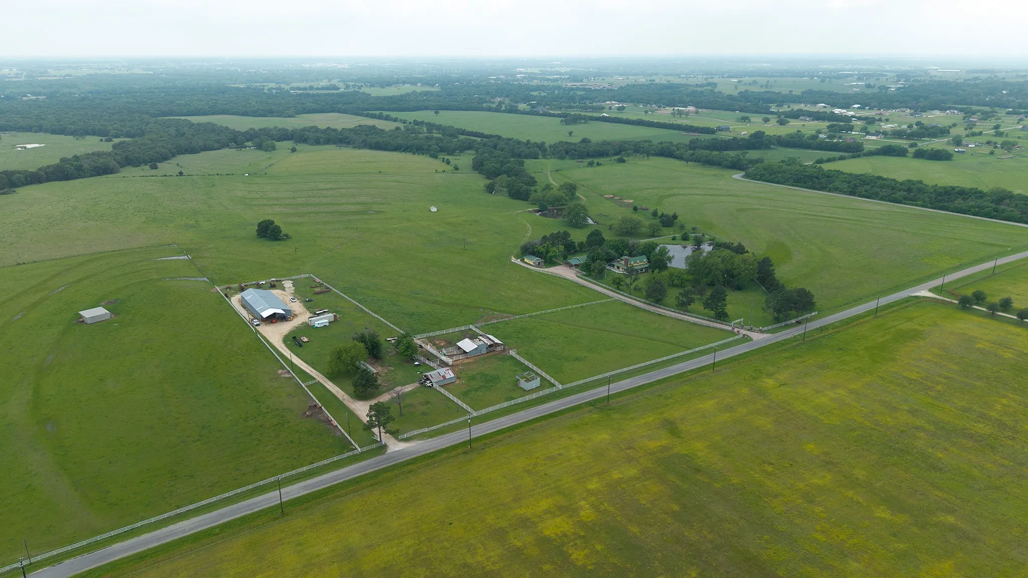 Overview of rural landscape with a pastoral area