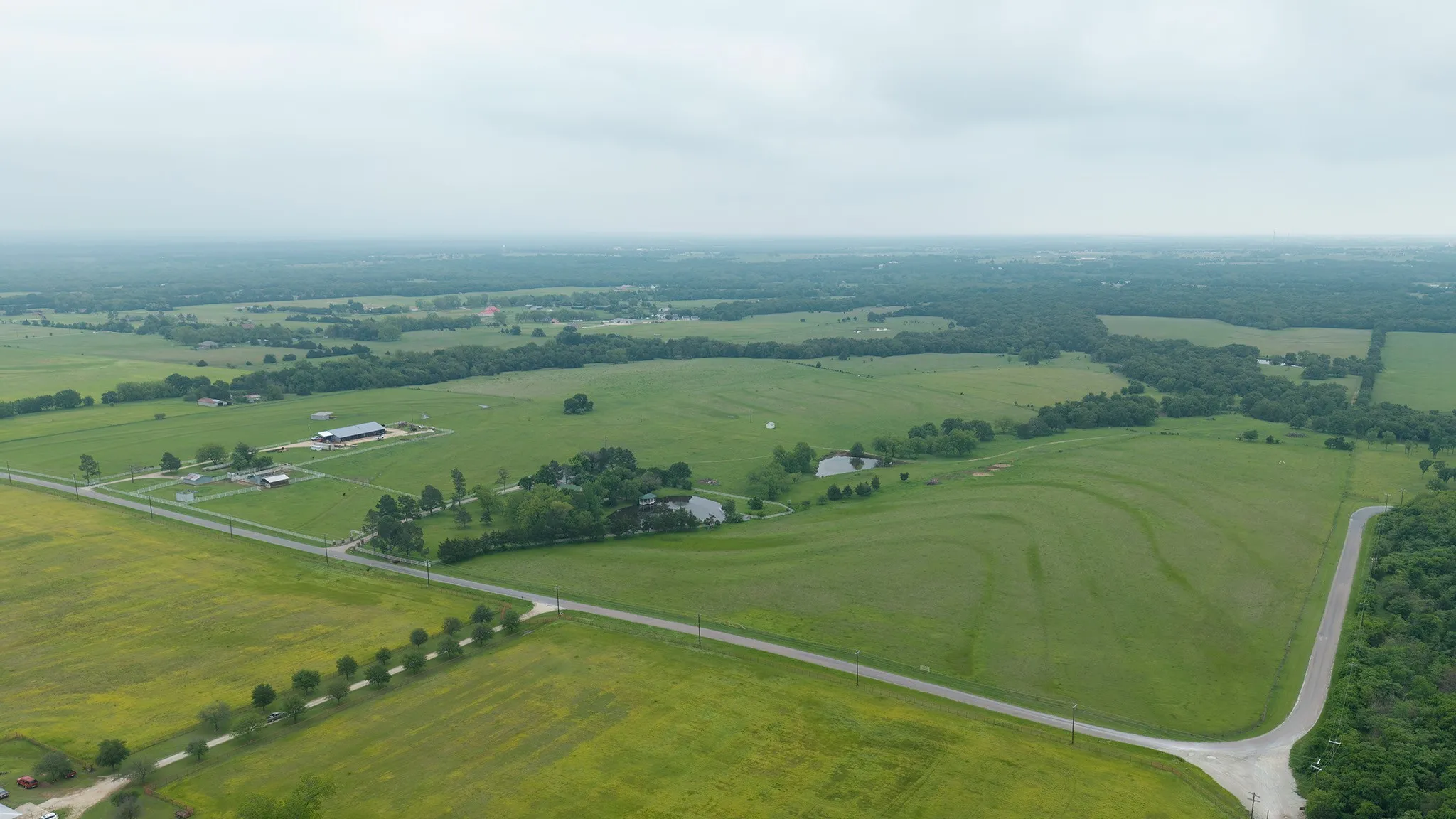 Overview of rural landscape with a pastoral area