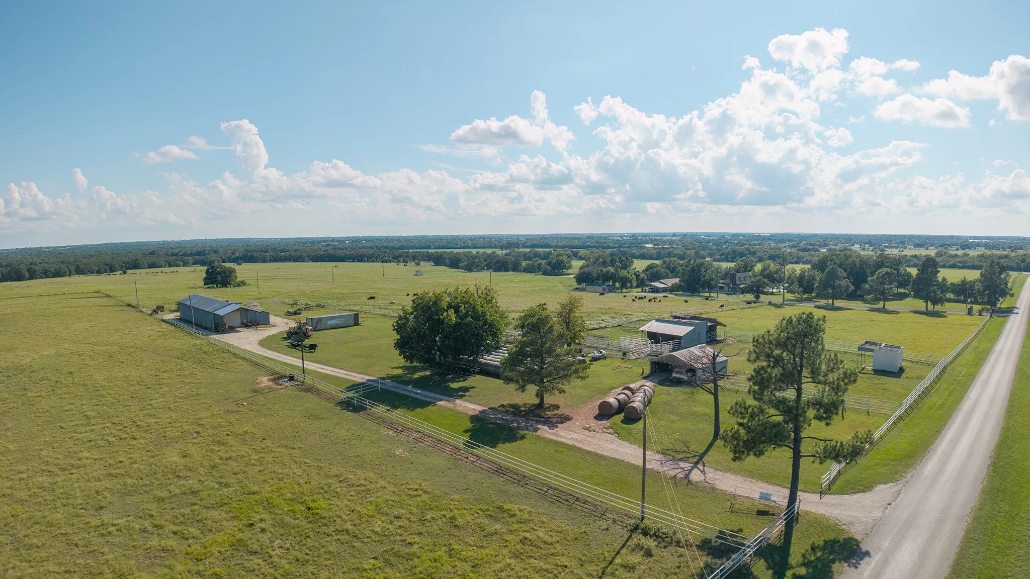 Overview of rural landscape with a pastoral area
