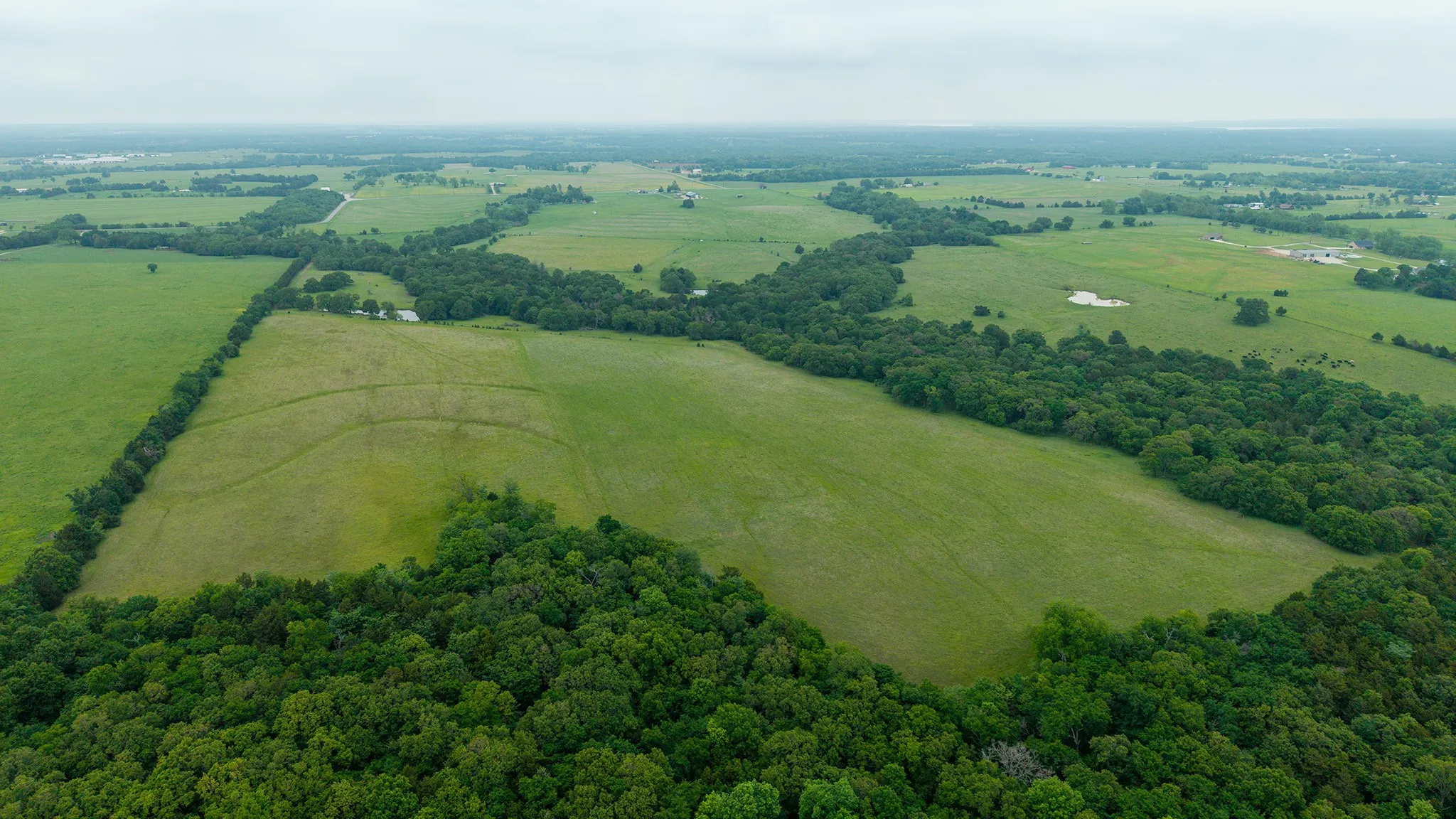 Aerial view of sparsely populated area