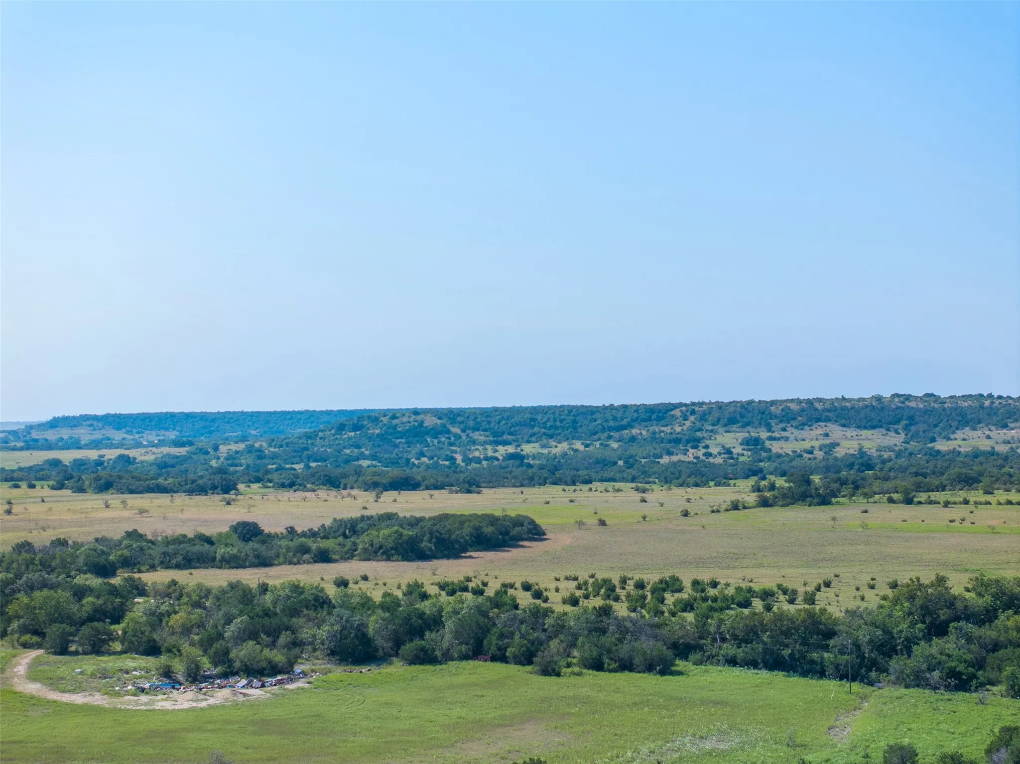 Aerial view of sparsely populated area
