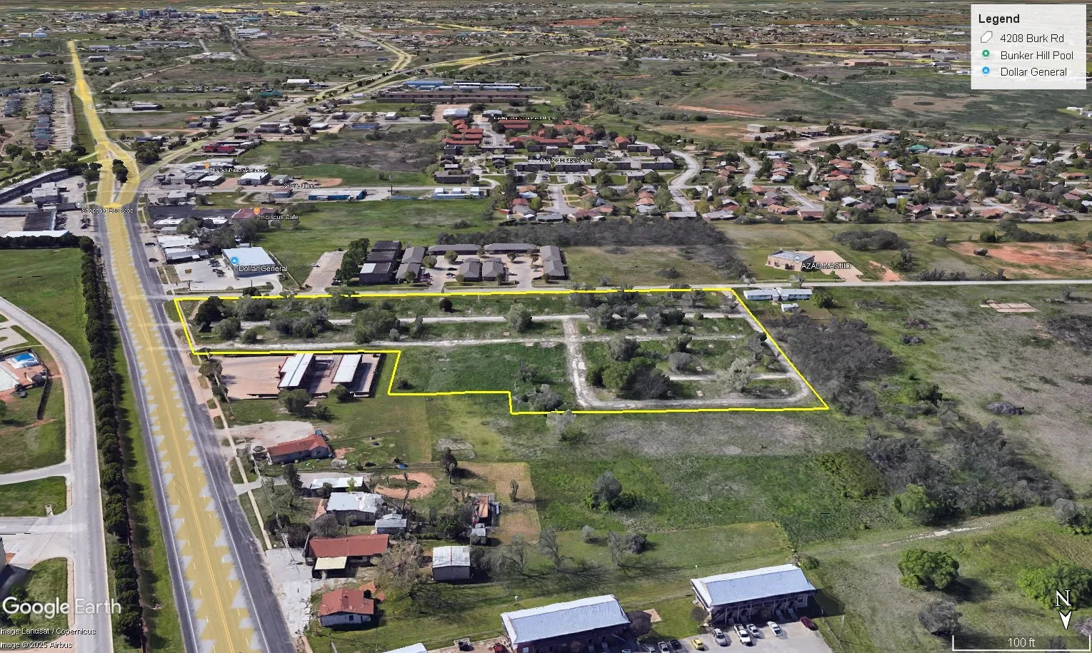 View of property location with property parcel outlined
