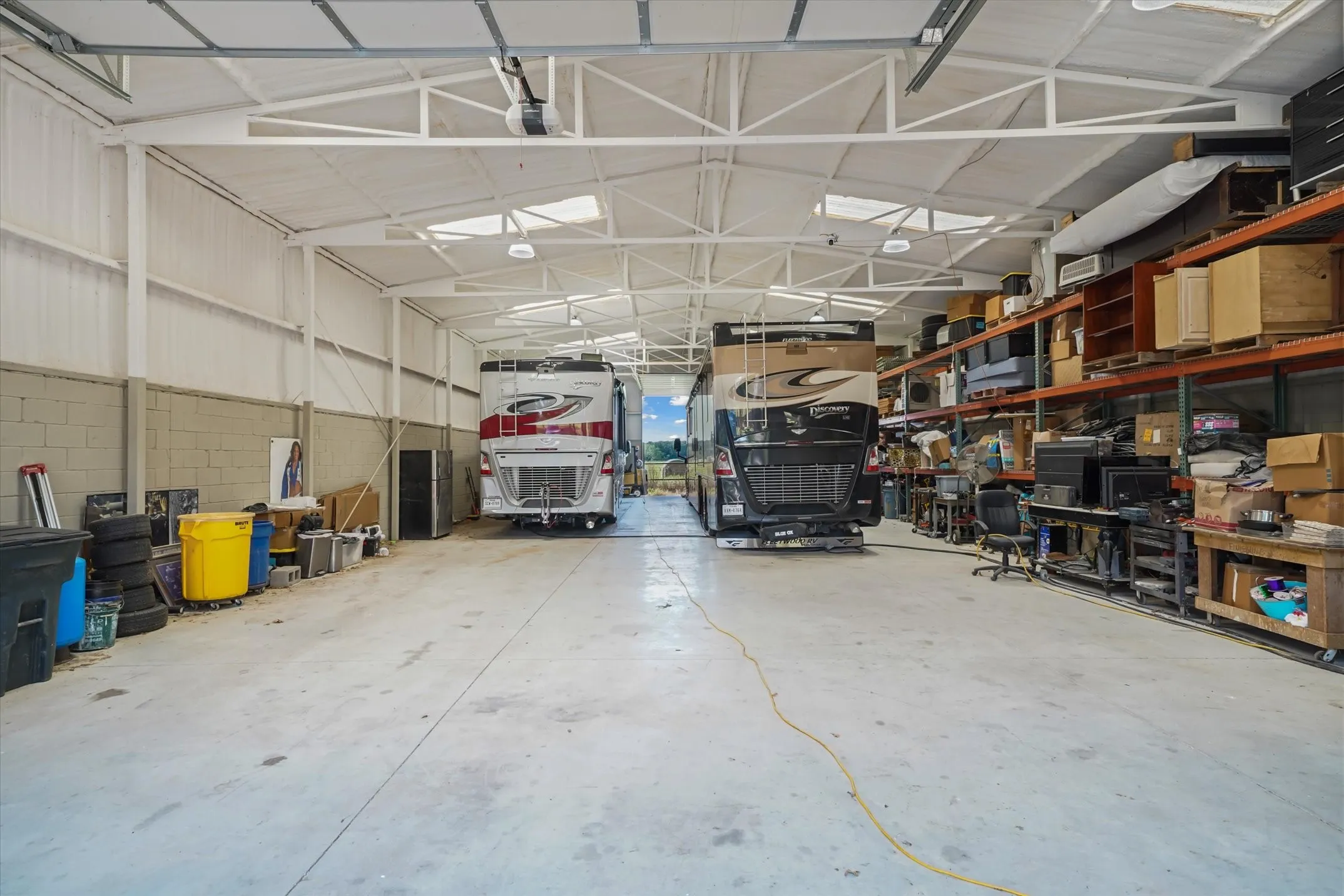 Garage featuring a garage door opener