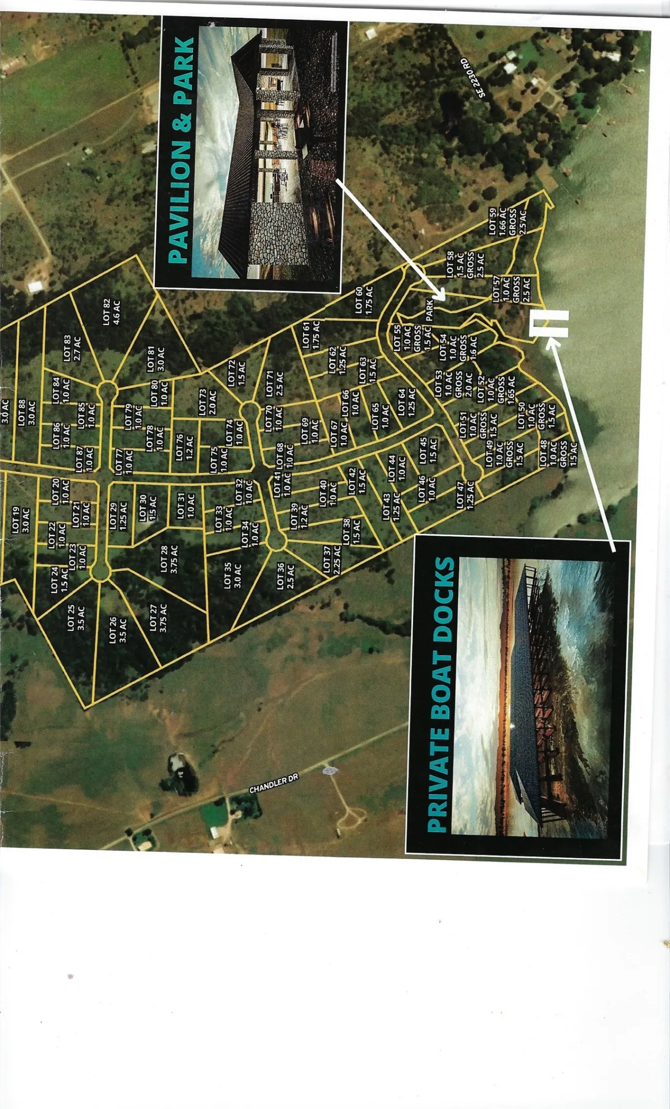 Aerial map of property and surrounding area