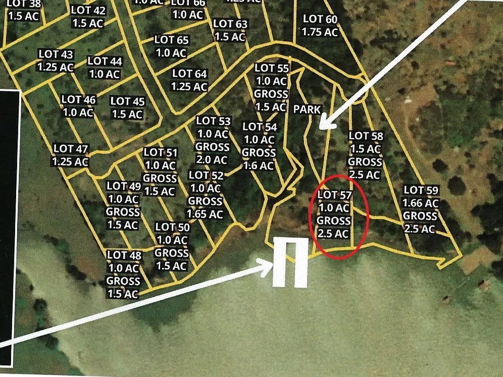 Aerial map of property and surrounding area