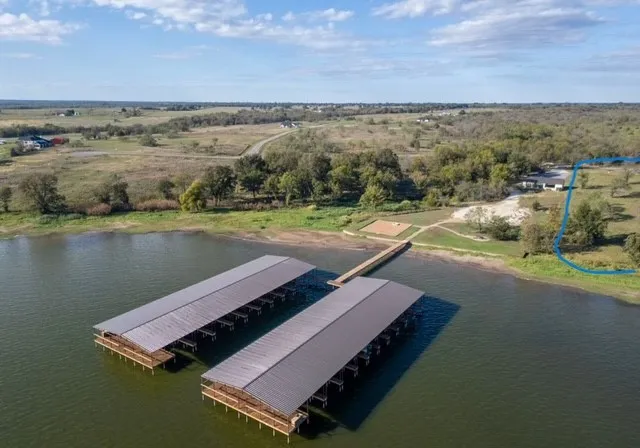 Aerial view of a large body of water