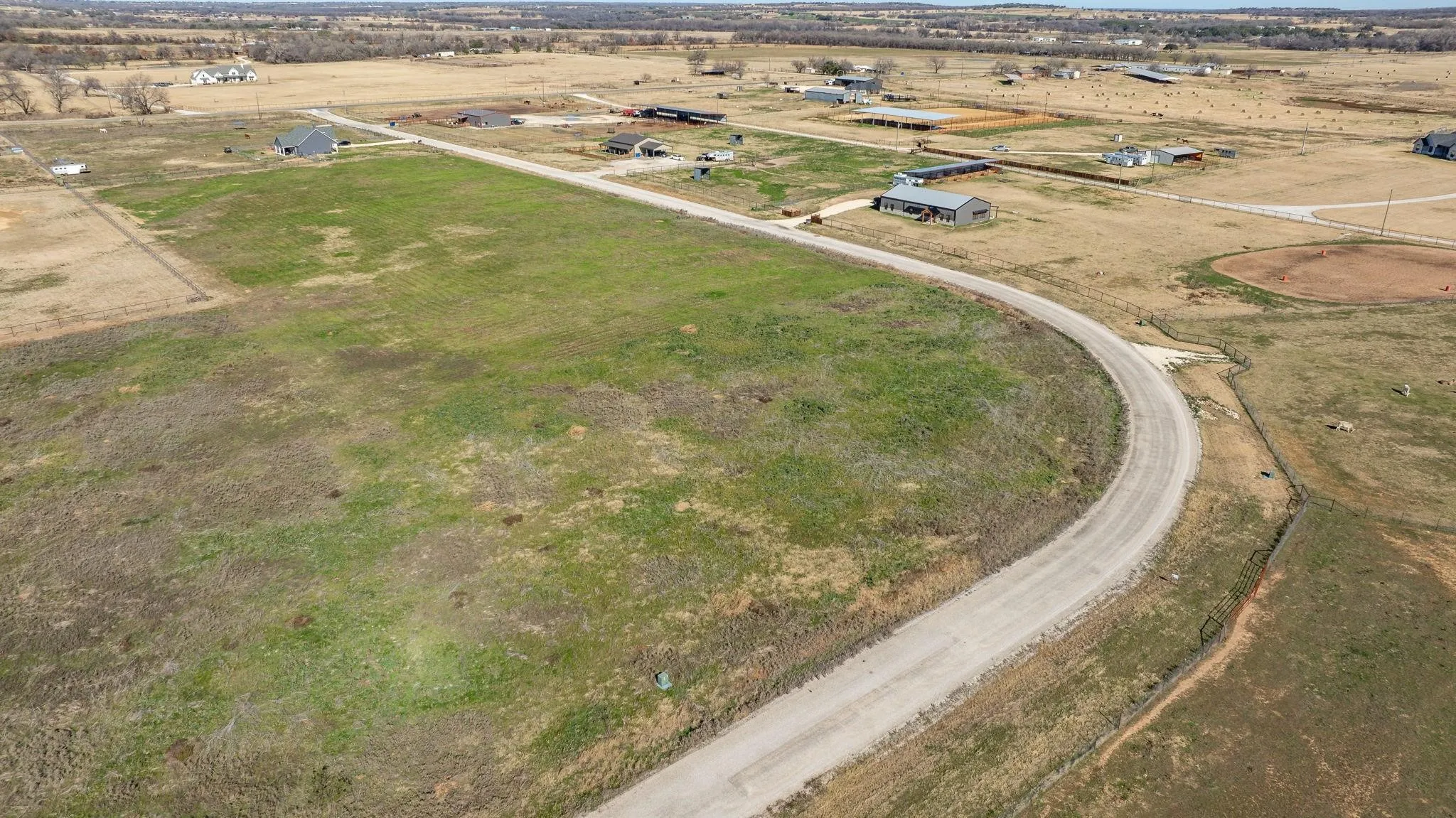 Aerial view of sparsely populated area
