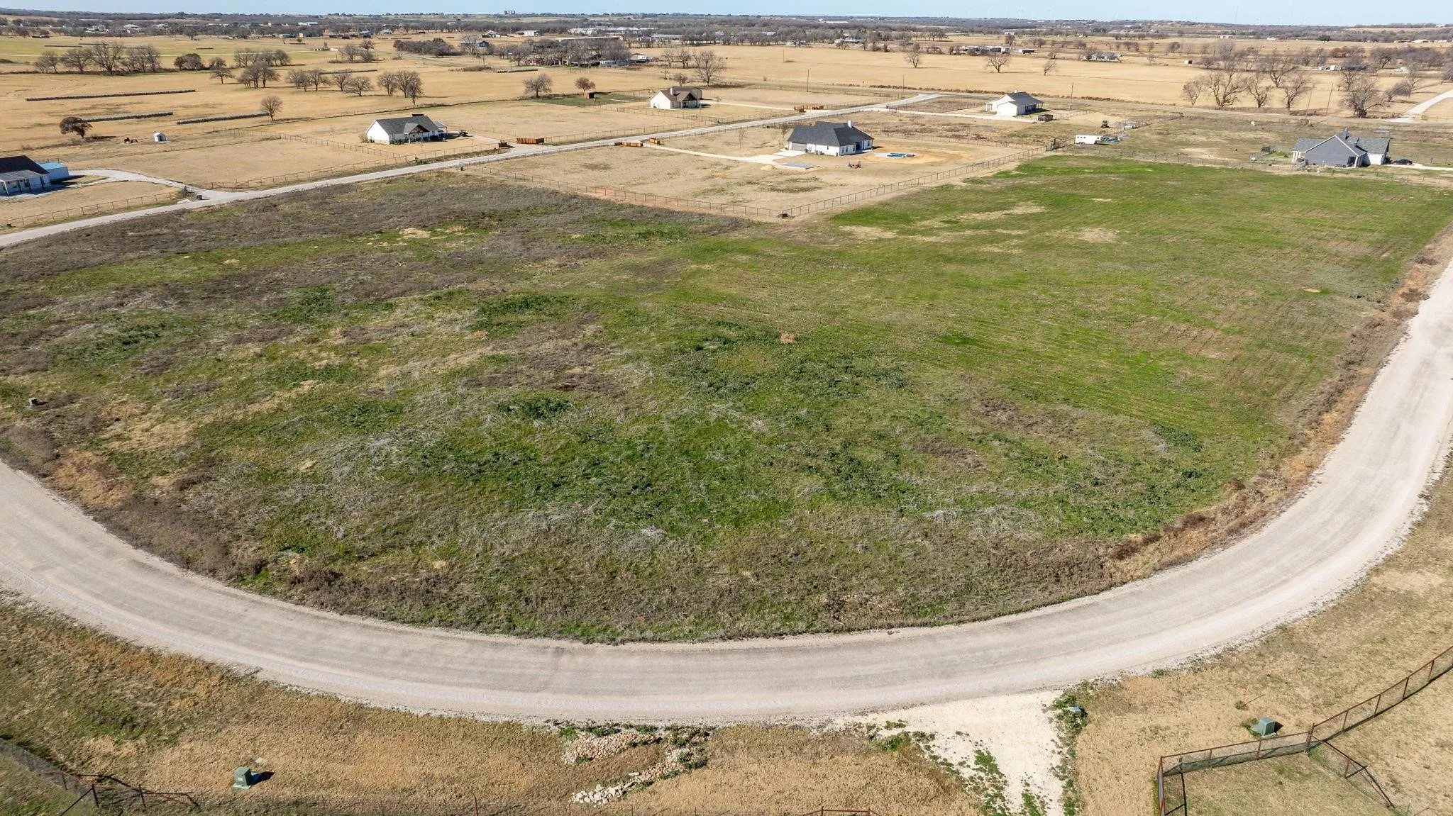 Aerial view of sparsely populated area
