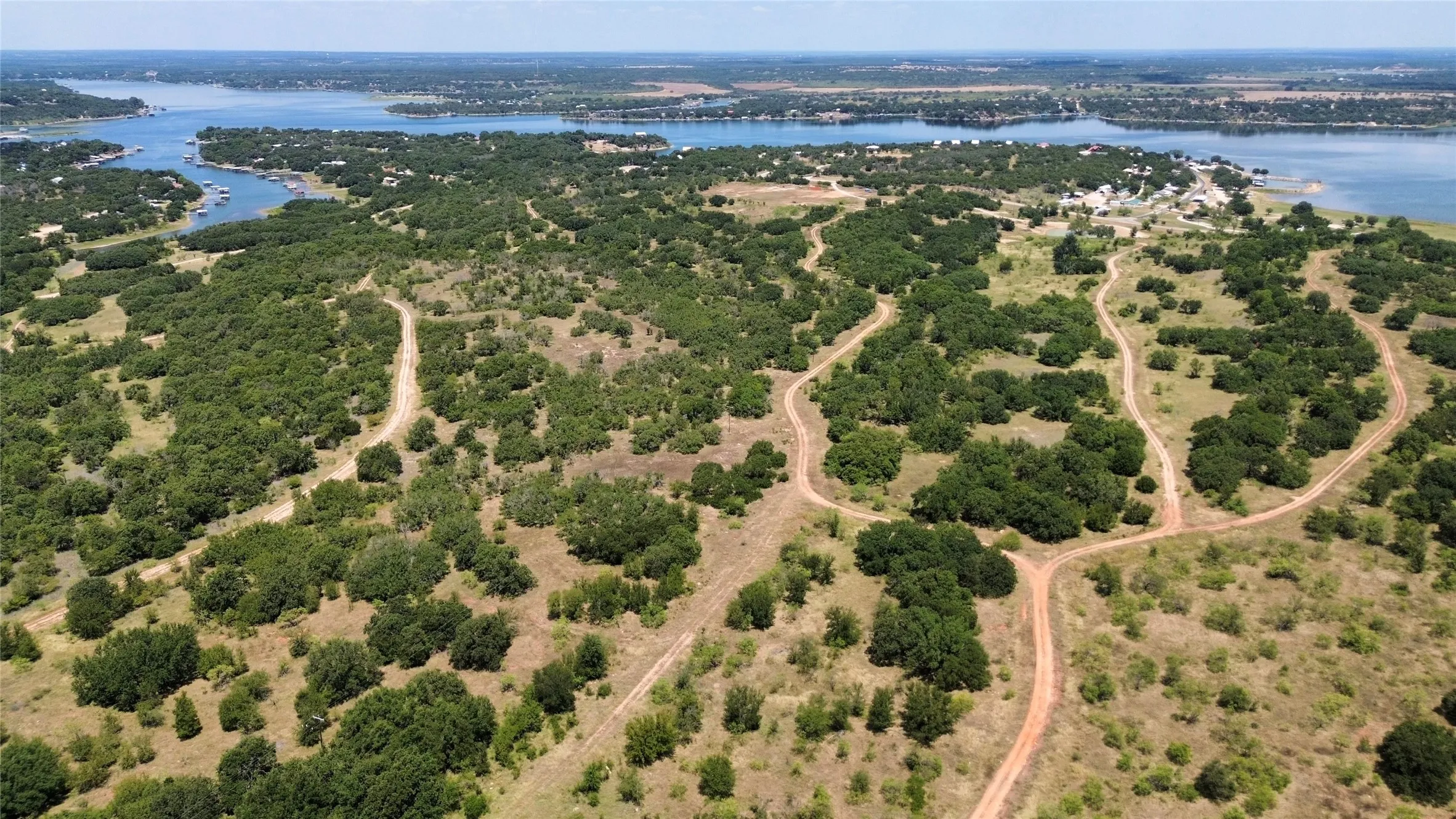 Aerial view of a large body of water