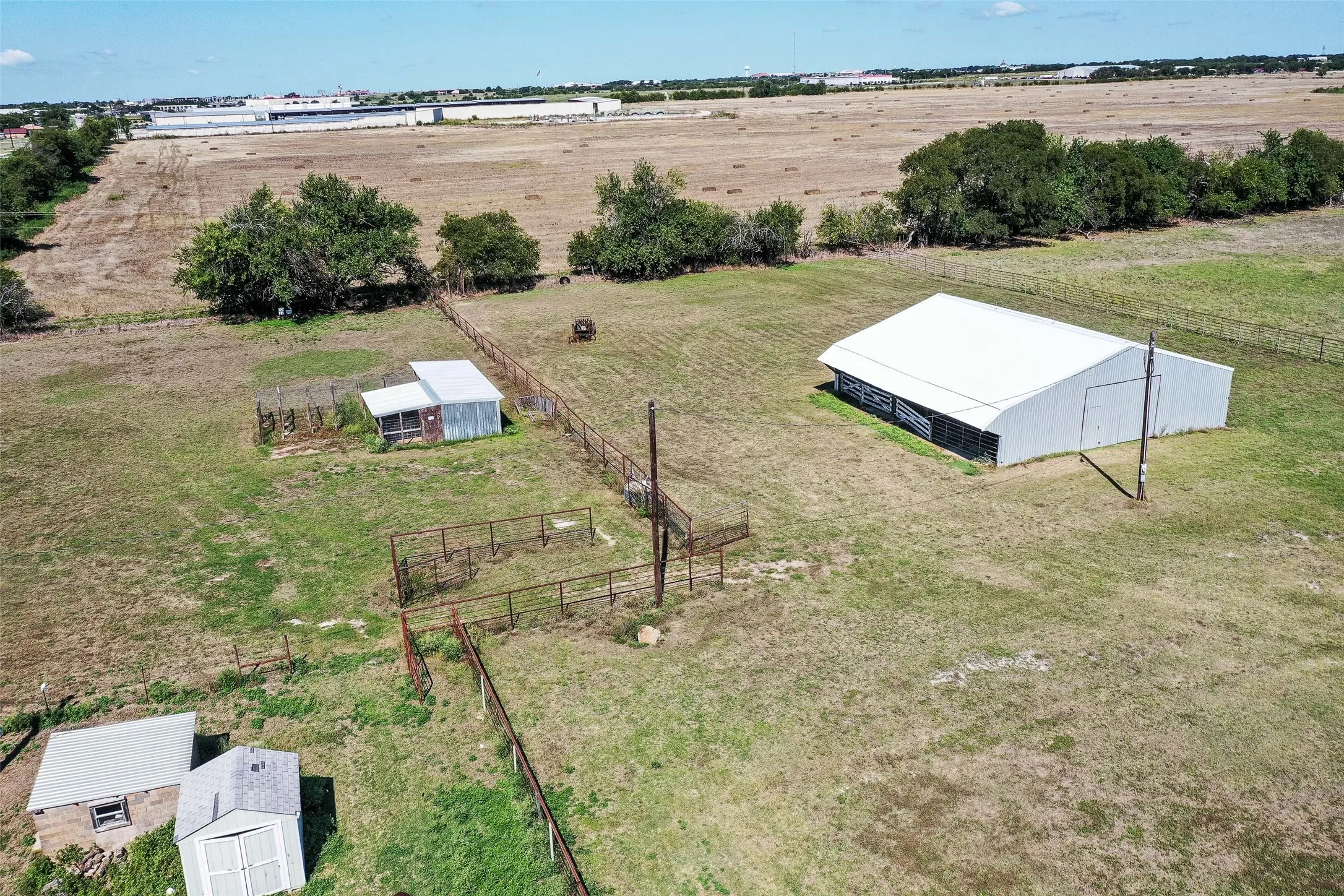 Aerial view of sparsely populated area