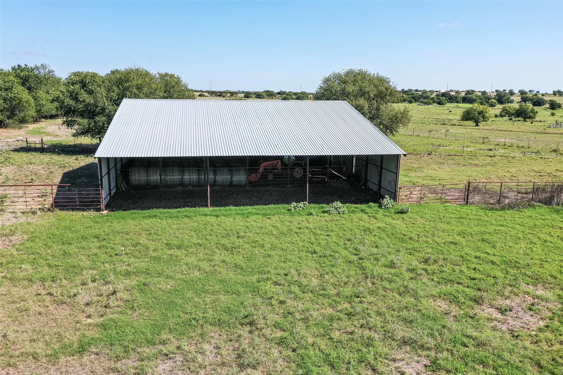 View of pole building with a view of countryside