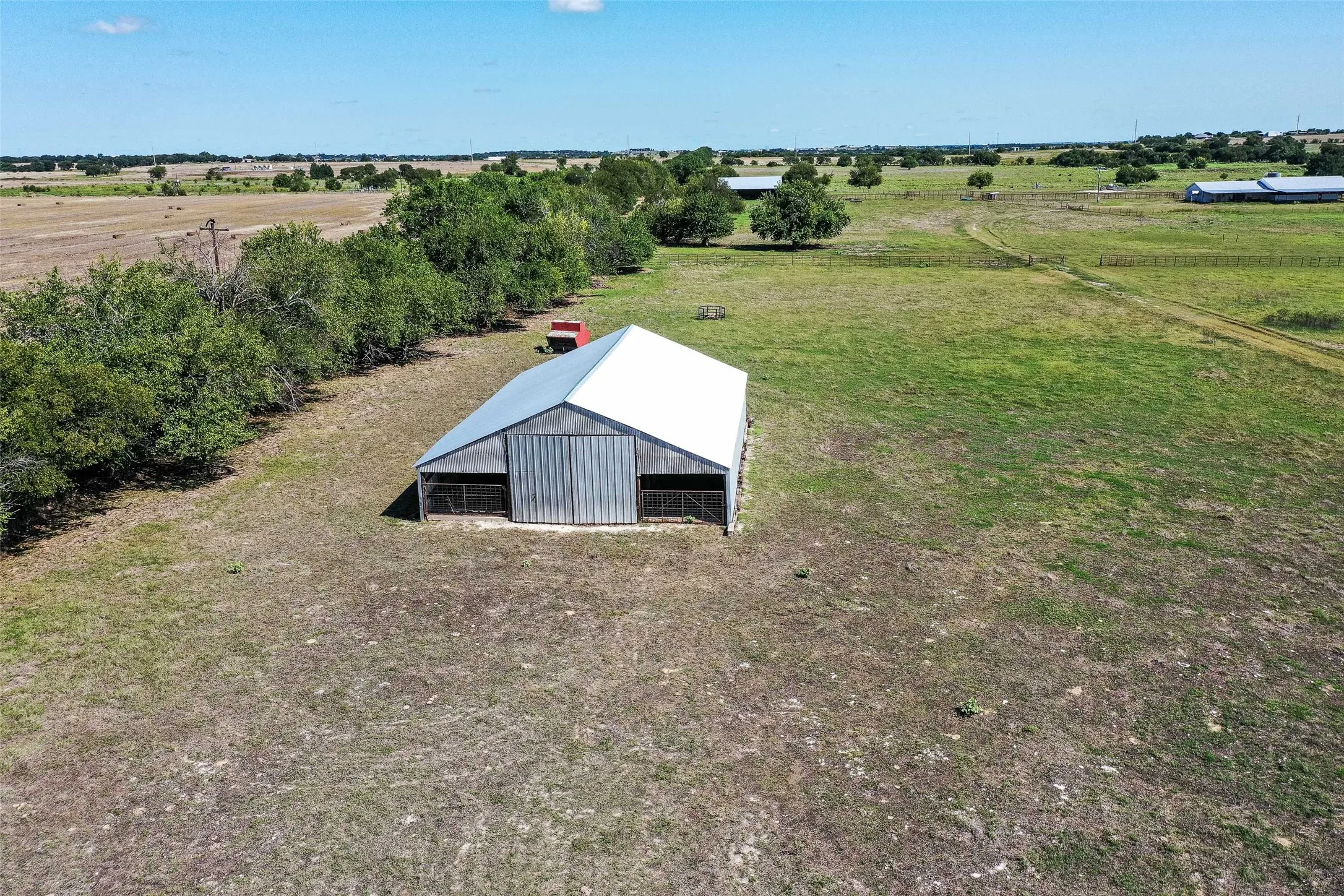 Aerial view of sparsely populated area