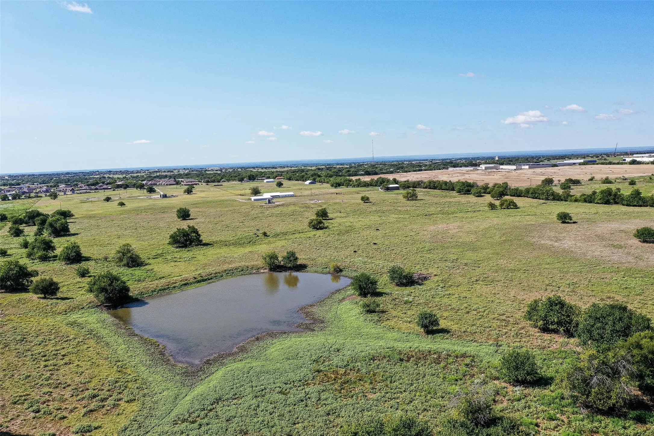 Drone / aerial view of a nearby body of water