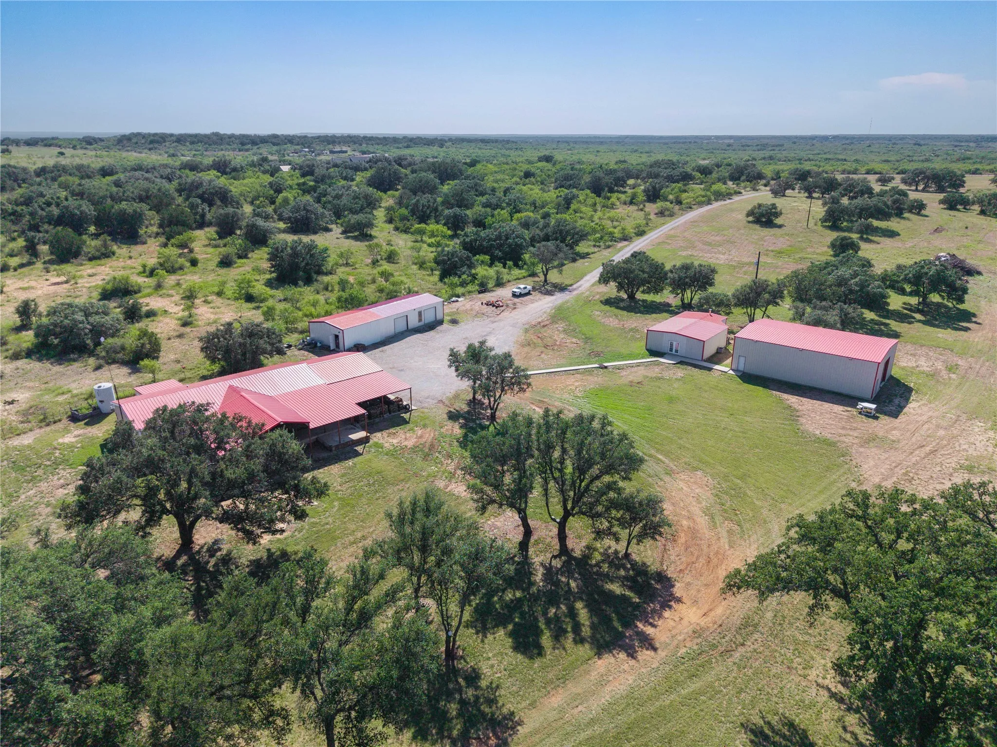 Aerial view of sparsely populated area