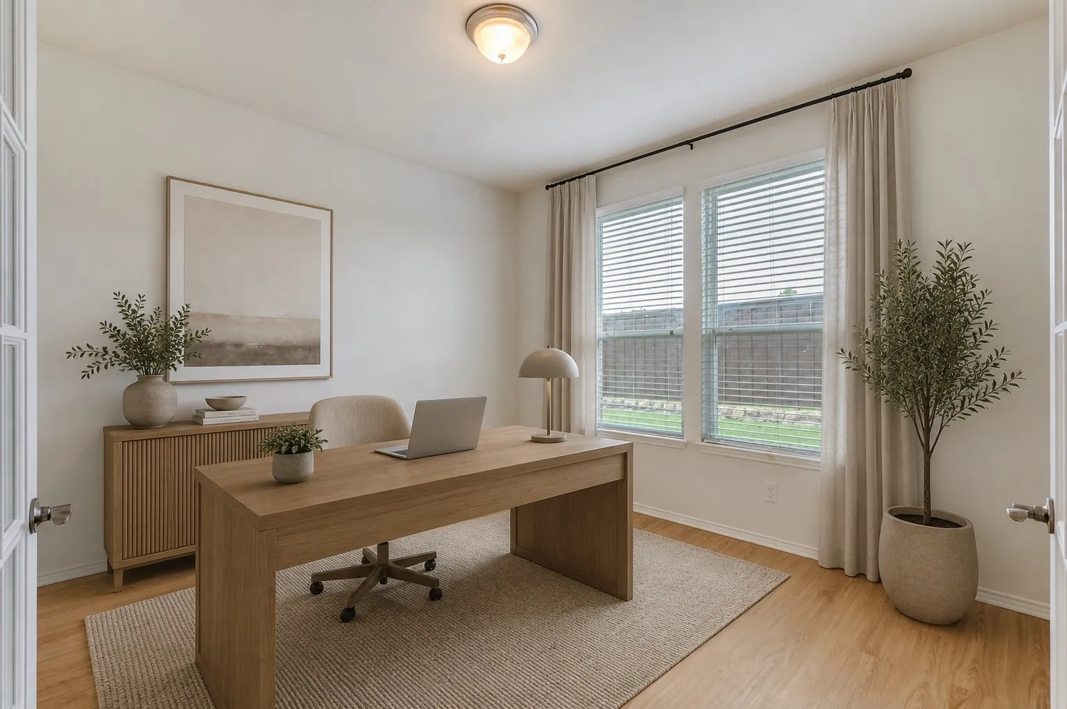 Virtually staged office.