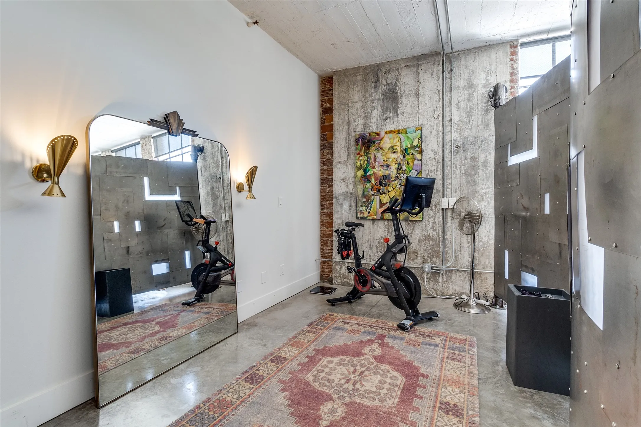 Metal Divider creates additional space utilization, either workout area or another bed