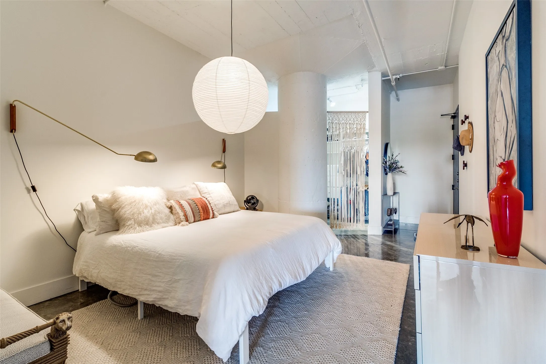 Bedroom with custom closet space