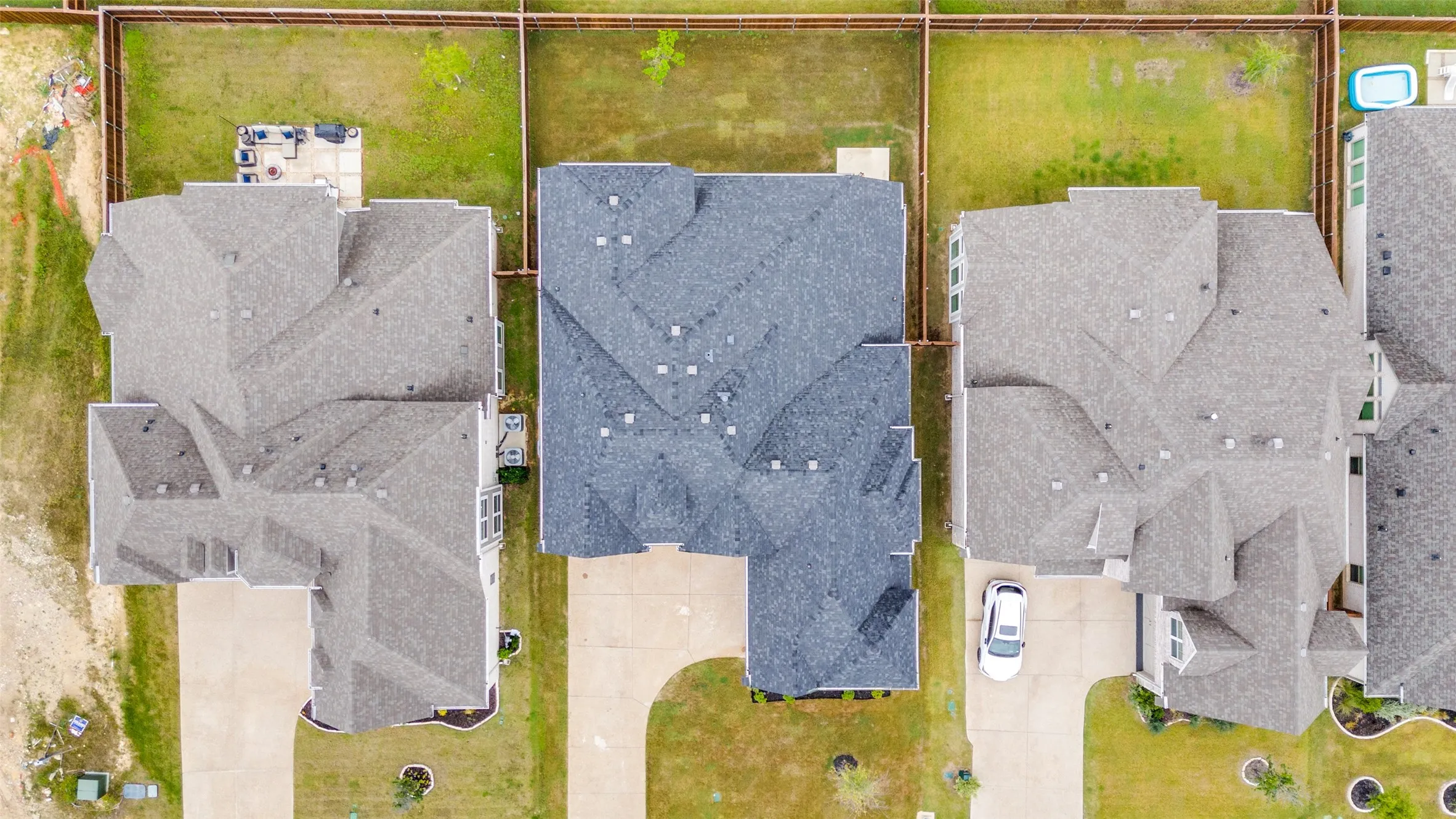 Aerial perspective of suburban area