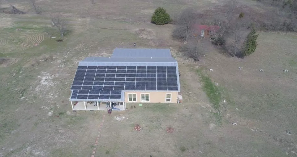 View of home with solar