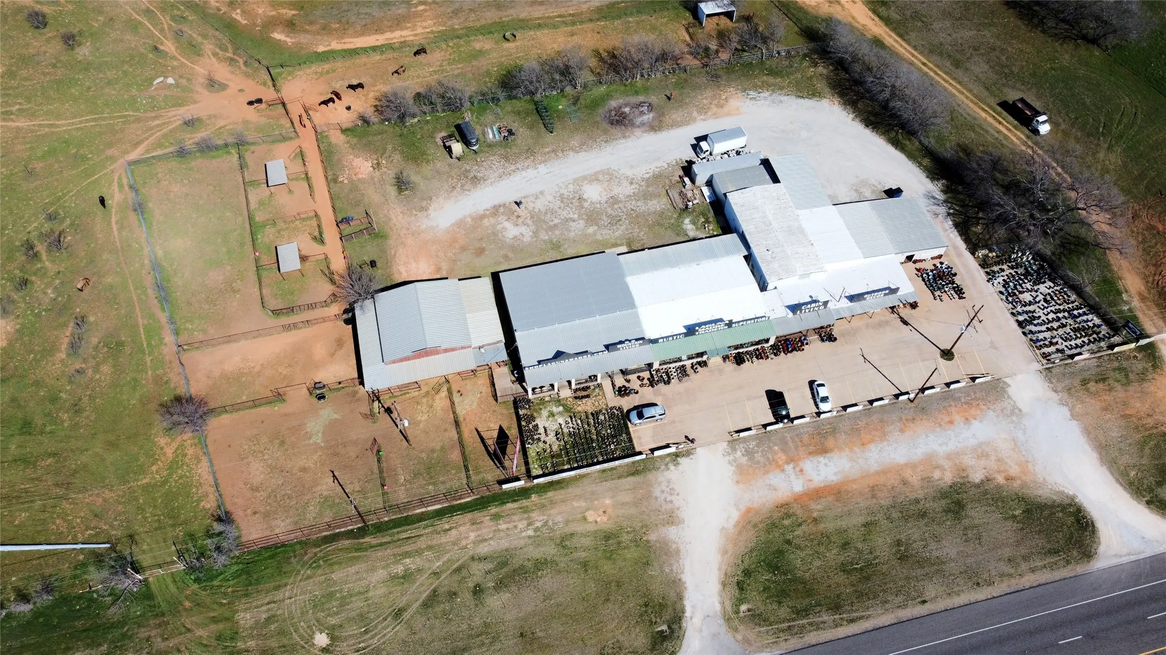 Aerial view of sparsely populated area