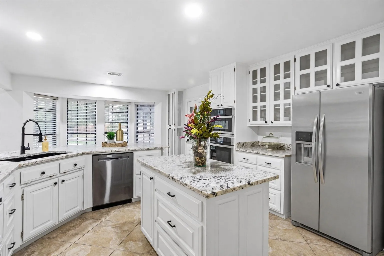 A perfect flow to this updated, modern kitchen