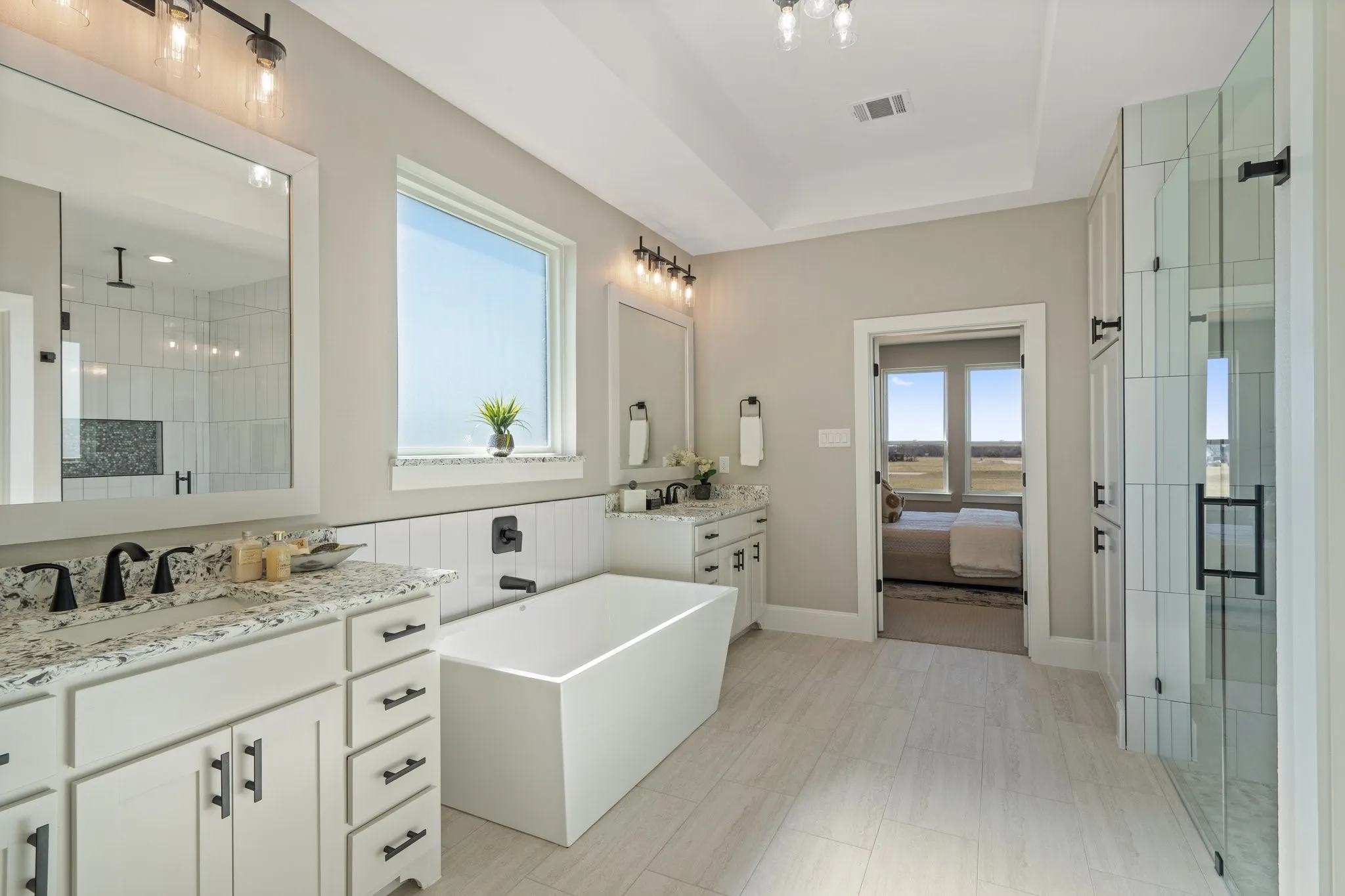 Primary bath double vanities