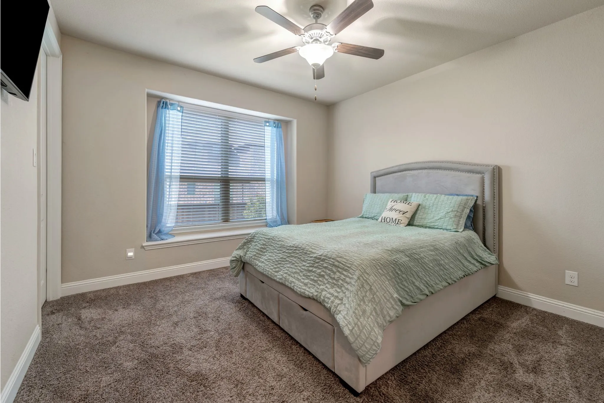 Private apartment bedroom with walk in closet.