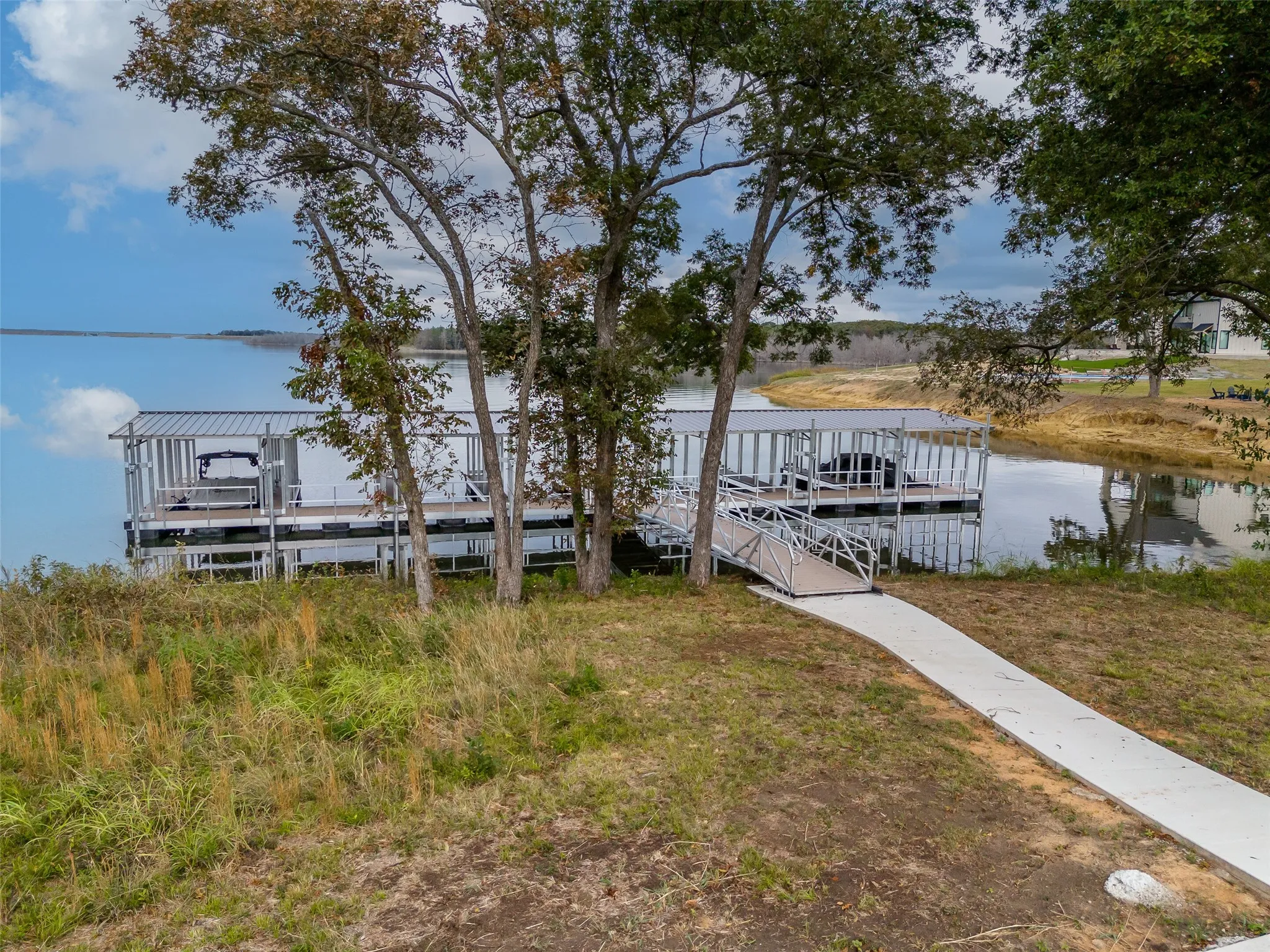 Aerial view from Clubhouse to cove where lot is located